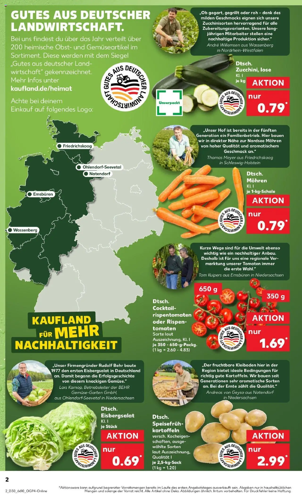 Kaufland prospekt Bottrop	 - gültig ab dem 23.07.2025 | Seite: 2 | Produkte: Eisbergsalat, Mohren, Kartoffeln, Zucchini