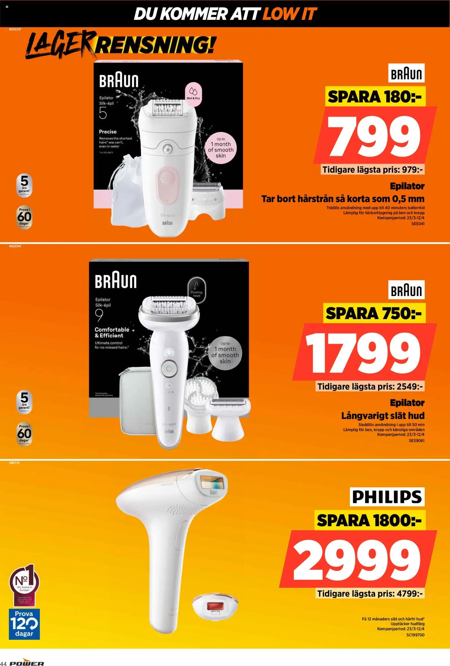 Power reklamblad aktuell från 30.03.2026 | Sida: 44 | Produkter: Epilator