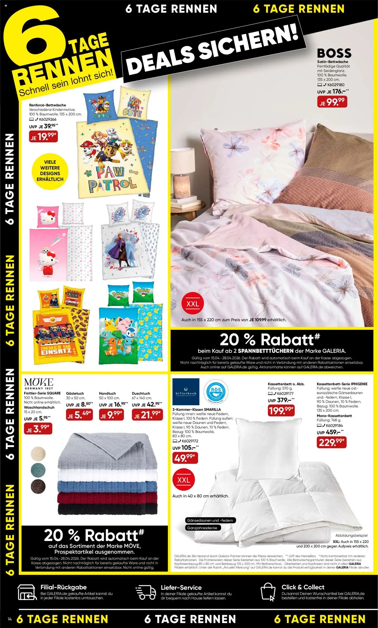 Galeria Karstadt Kaufhof Prospekt 	 – gültig ab 15.04.2026 | Seite: 14 | Produkte: Kopfkissen