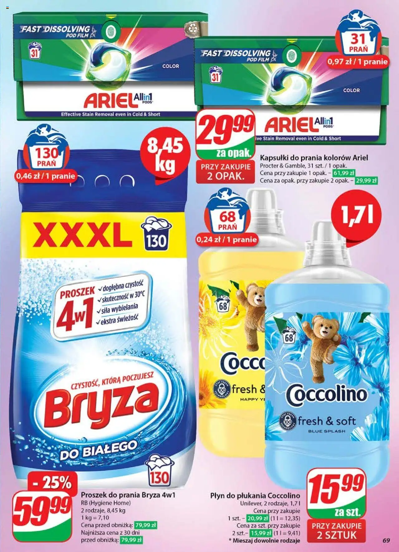 Dino Gazetka od 04.06.2025 | Strona: 69 | Produkty: Coccolino, Kapsułki do prania, Proszek do prania, Detergent