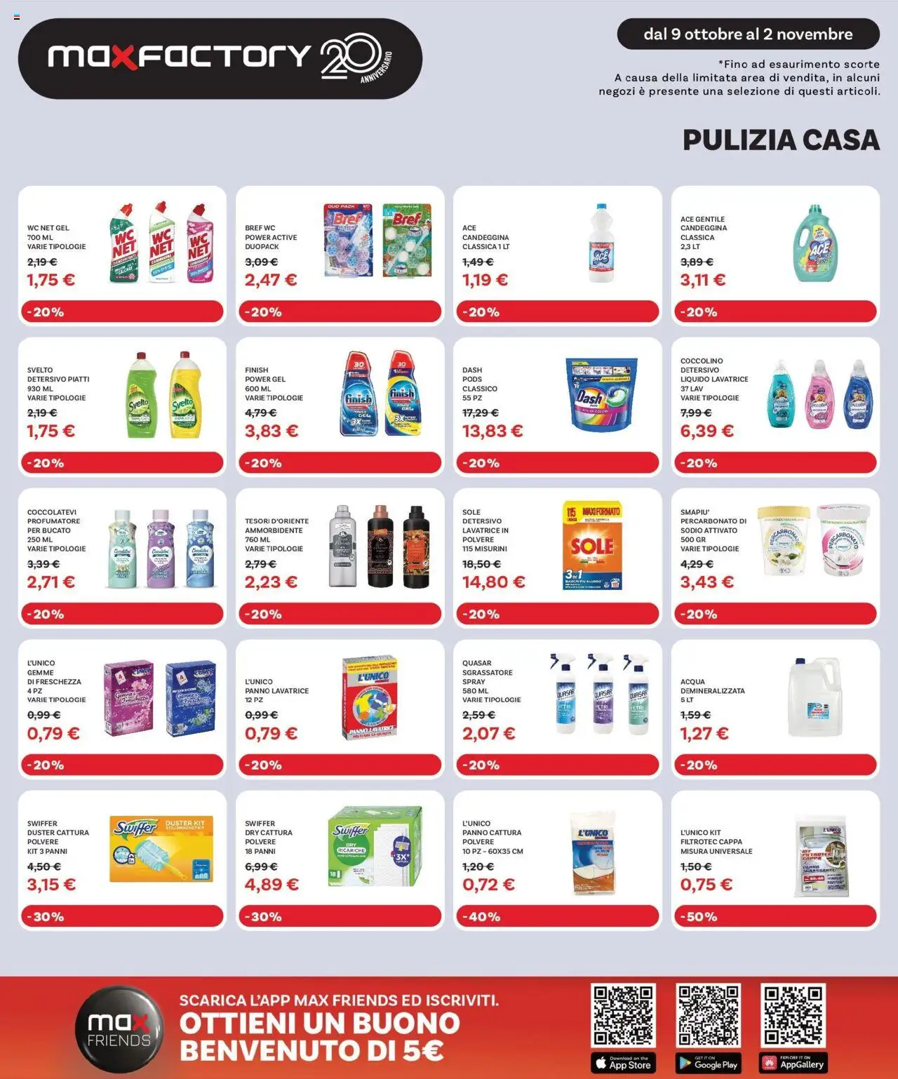 Volantino Max Factory del 09.10.2025 | Pagina: 11 | Prodotti: Candeggina, Acqua, Lavatrice, WC