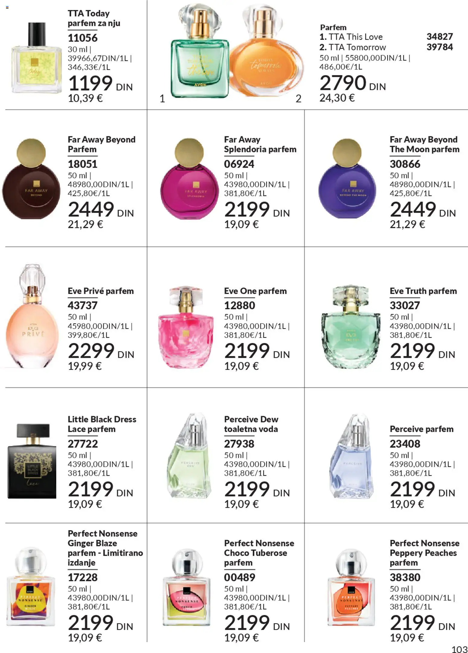 AVON katalog - važi od 29.12.2025 | Strana: 105 | Proizvode: Parfem, Toaletna voda, Voda