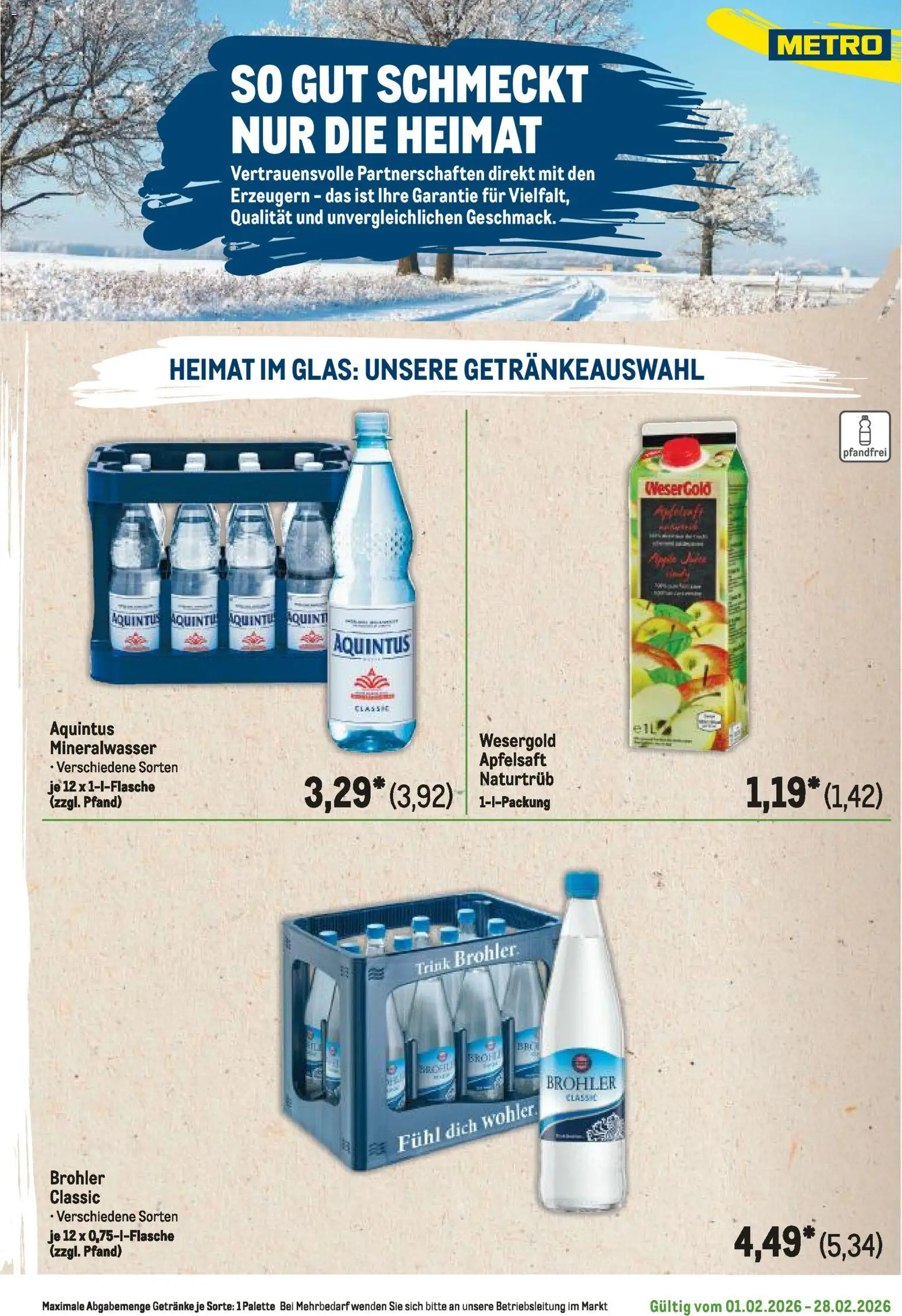 Metro Regionaler Flyer – gültig ab 01.02.2026 | Seite: 23 | Produkte: Apfelsaft, Mineralwasser