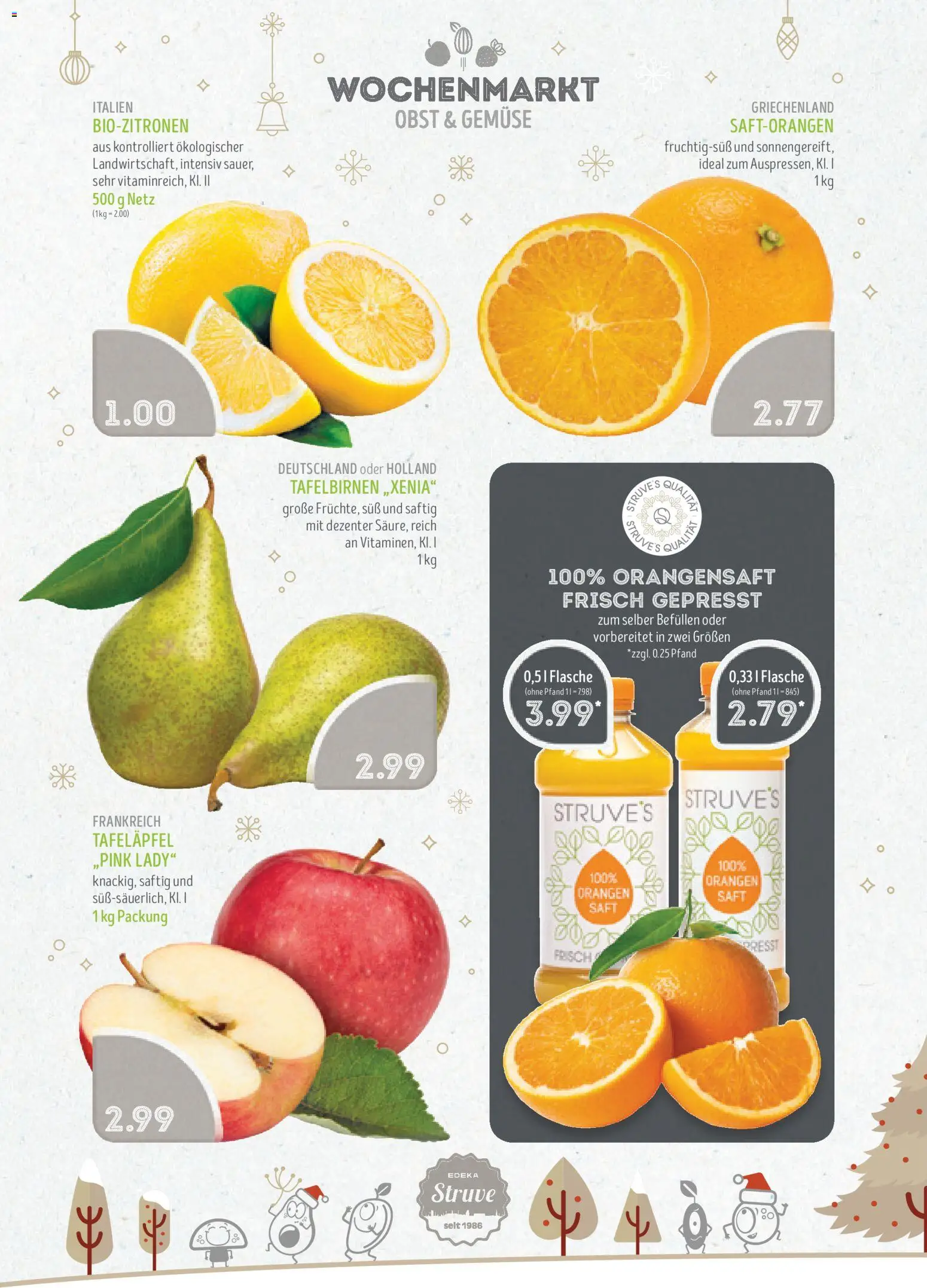 Edeka Struve Prospekt 	 – gültig ab 22.12.2025 | Seite: 2 | Produkte: Orangensaft, Fisch, Gemüse, Saft