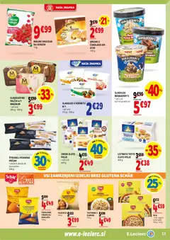 E.leclerc katalog akcije – veljaven od 11.03.2026 | Stran: 13 | Izdelki: Pica, Maline, Testenine, Sladoled