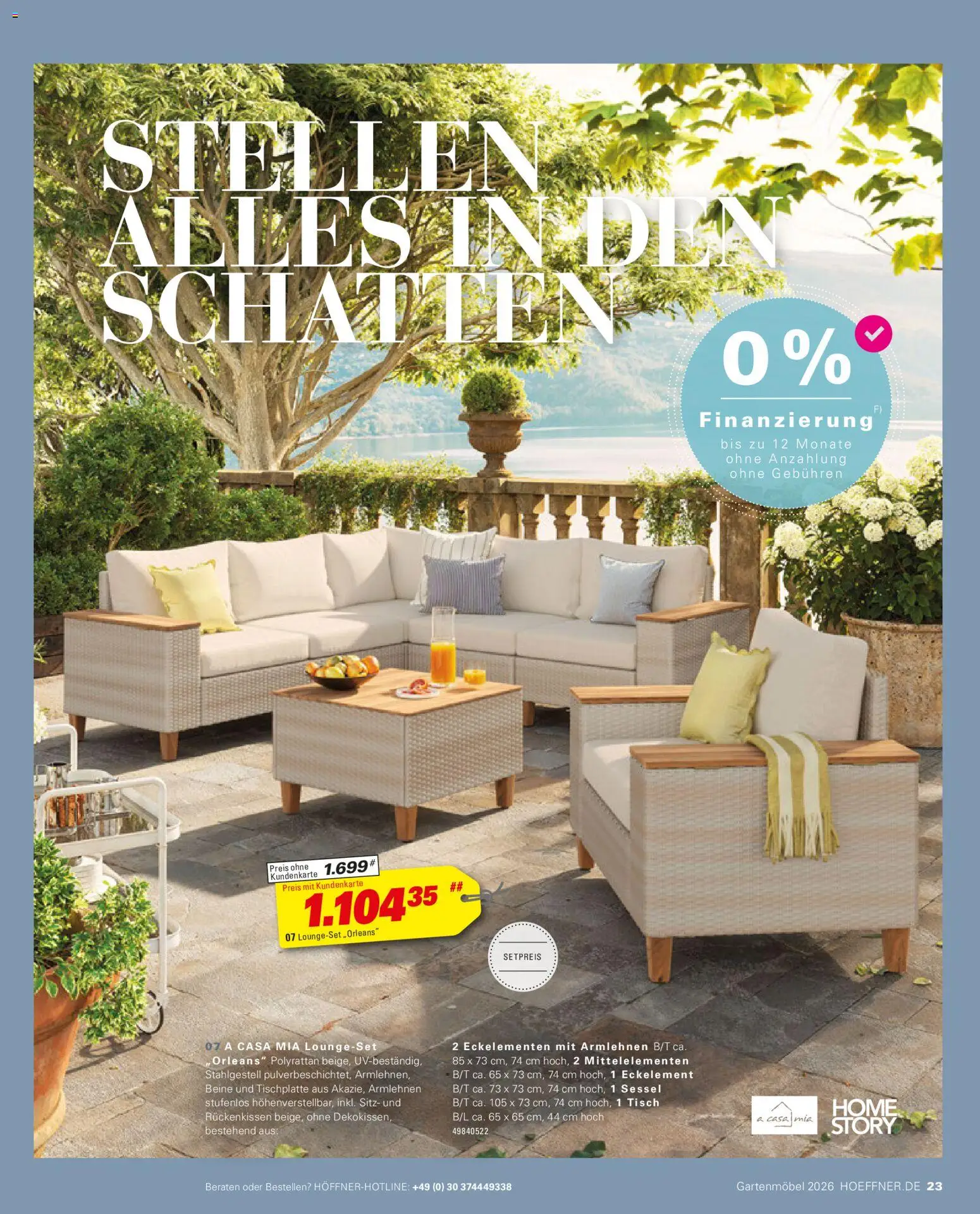 Höffner Prospekt Gartenmöbel – gültig ab 27.03.2026 | Seite: 23 | Produkte: Sessel, Tisch, Gartenmöbel