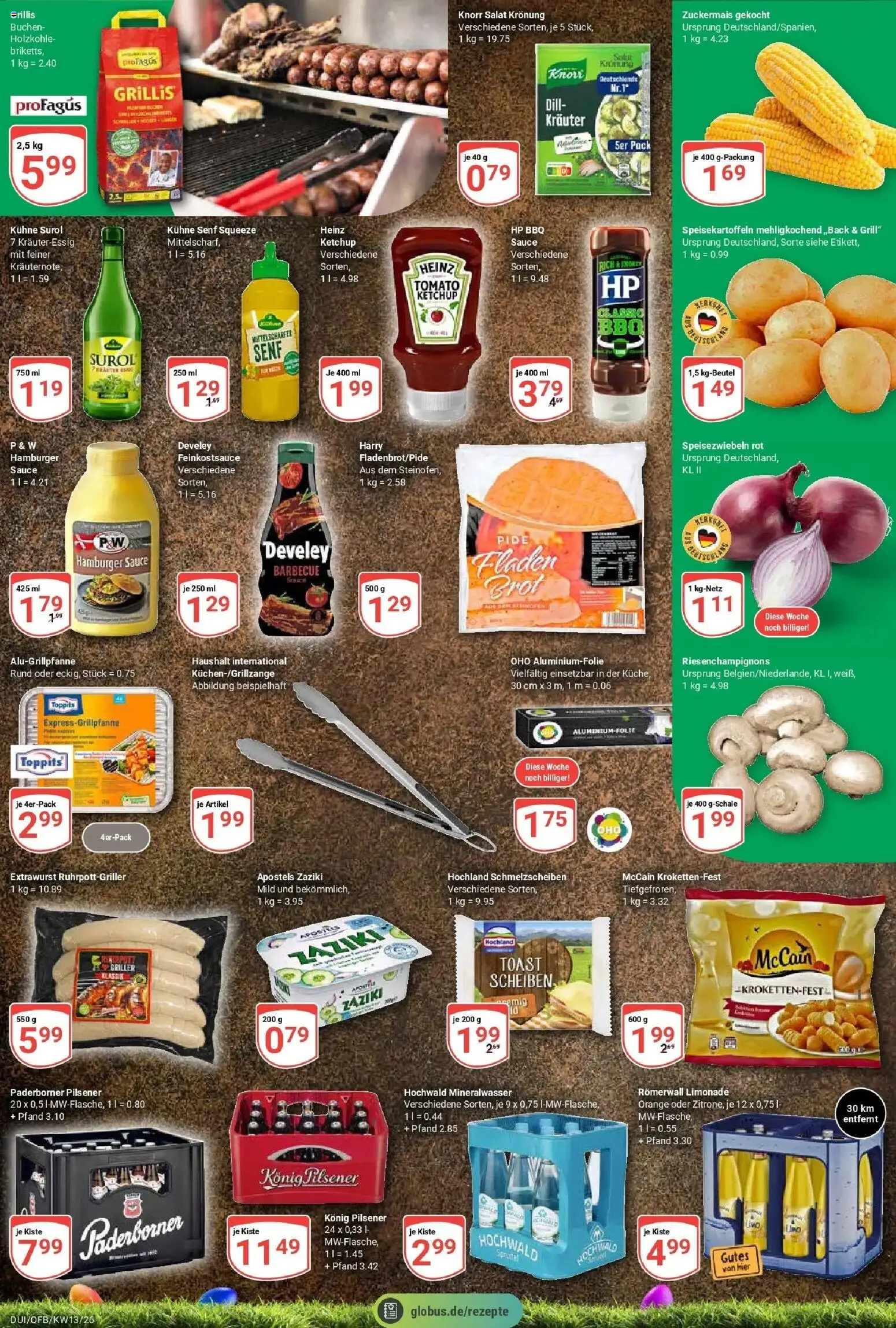 Globus prospekt Duisburg	 – gültig ab 23.03.2026 | Seite: 15 | Produkte: Grill, Toast, Mineralwasser, Ketchup