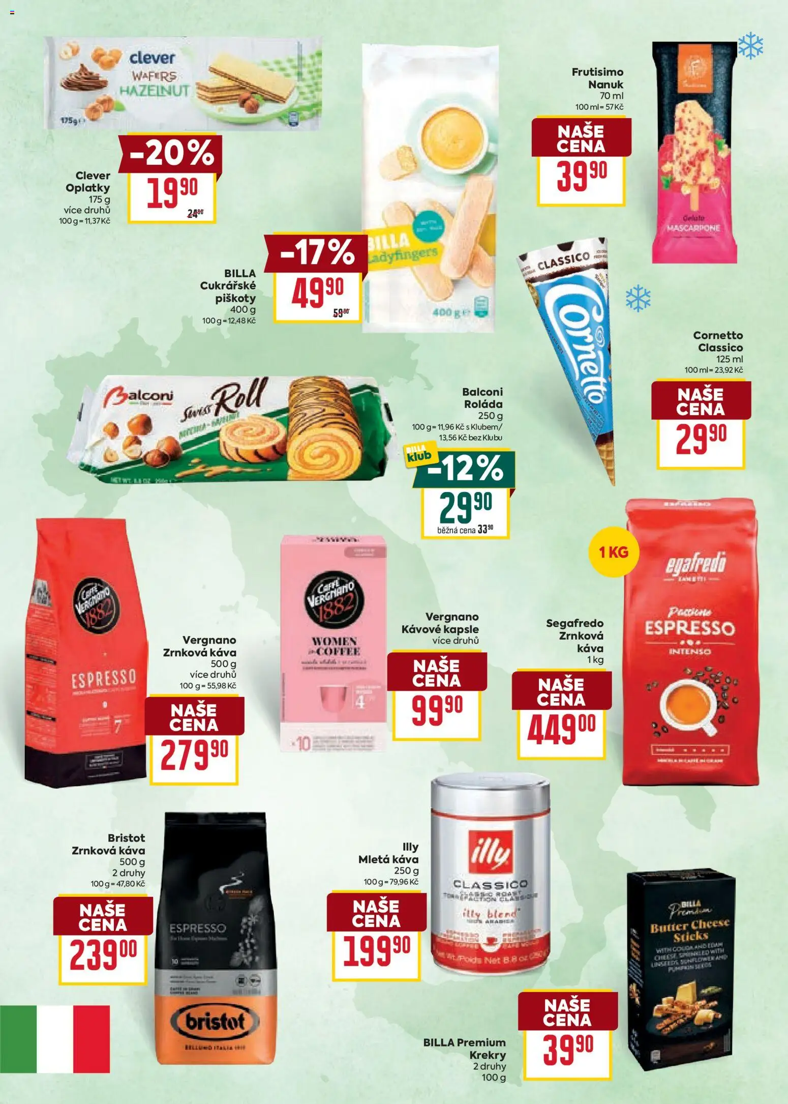 Billa leták - Chutě světa od 21.01.2026 | Strana: 6 | Produkty: Krekry, Segafredo, Clever, Mletá káva