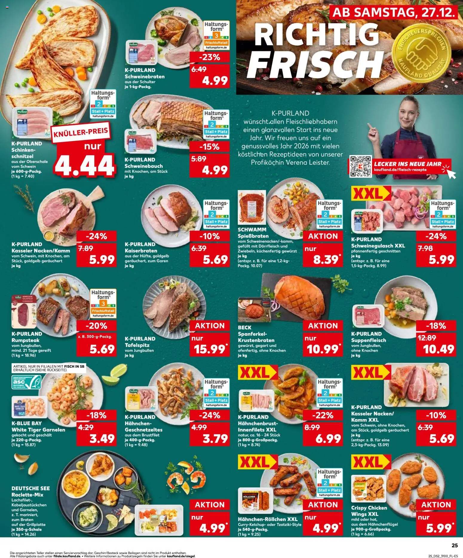 Kaufland prospekt Leipzig	 – gültig ab 28.12.2025 | Seite: 25 | Produkte: Rumpsteak, Tafelspitz, Hahnchen, Fisch