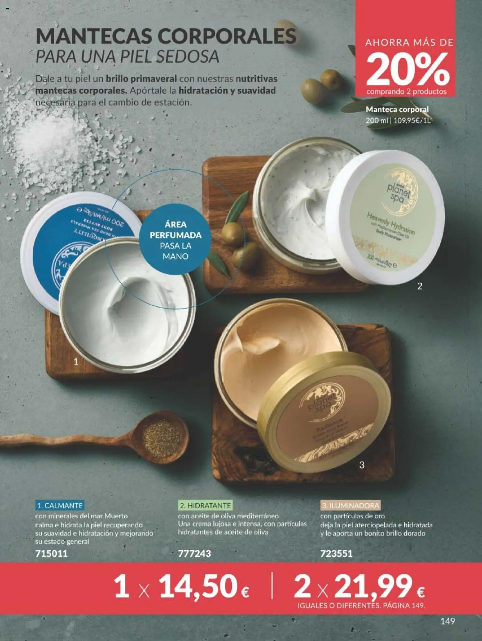 Catálogo AVON campaña 3 │ válido desde el 01.03.2026 | Página: 169 | Productos: Manteca, Aceite, Crema, Aceite de oliva