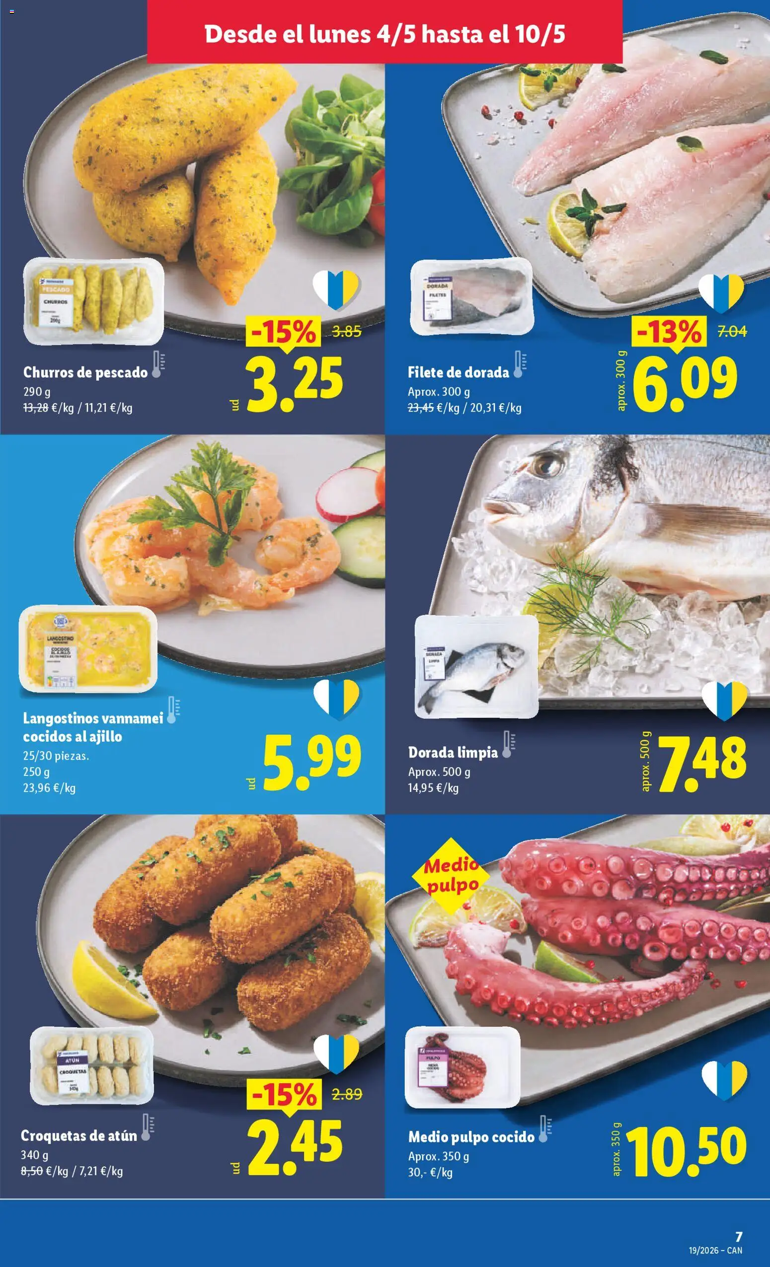 Lidl folleto │ válido desde el 04.05.2026 | Página: 9 | Productos: Pescado, Croquetas, Filete, Langostino