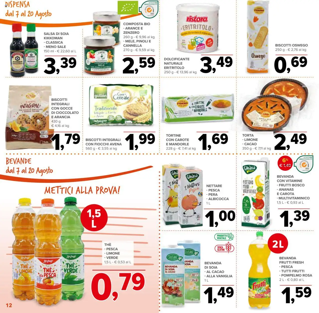 Volantino Todis del 07.08.2025 | Pagina: 12 | Prodotti: Dolcificante, Carota, Salsa, Sale