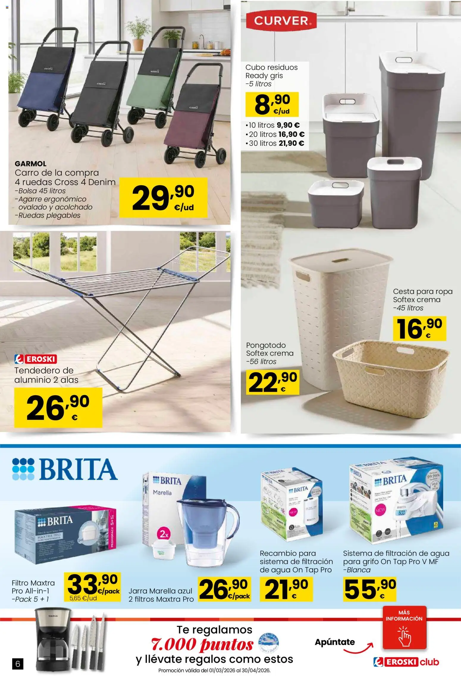 Eroski Oh Qué agusto │ válido desde el 05.03.2026 | Página: 6 | Productos: Té, Ropa, Tendedero, Cesta