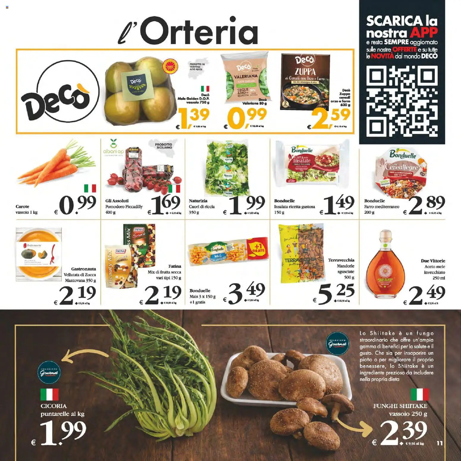 Volantino Decò del 13.02.2026 | Pagina: 11 | Prodotti: Valeriana, Mandorle, Aceto, Piatto