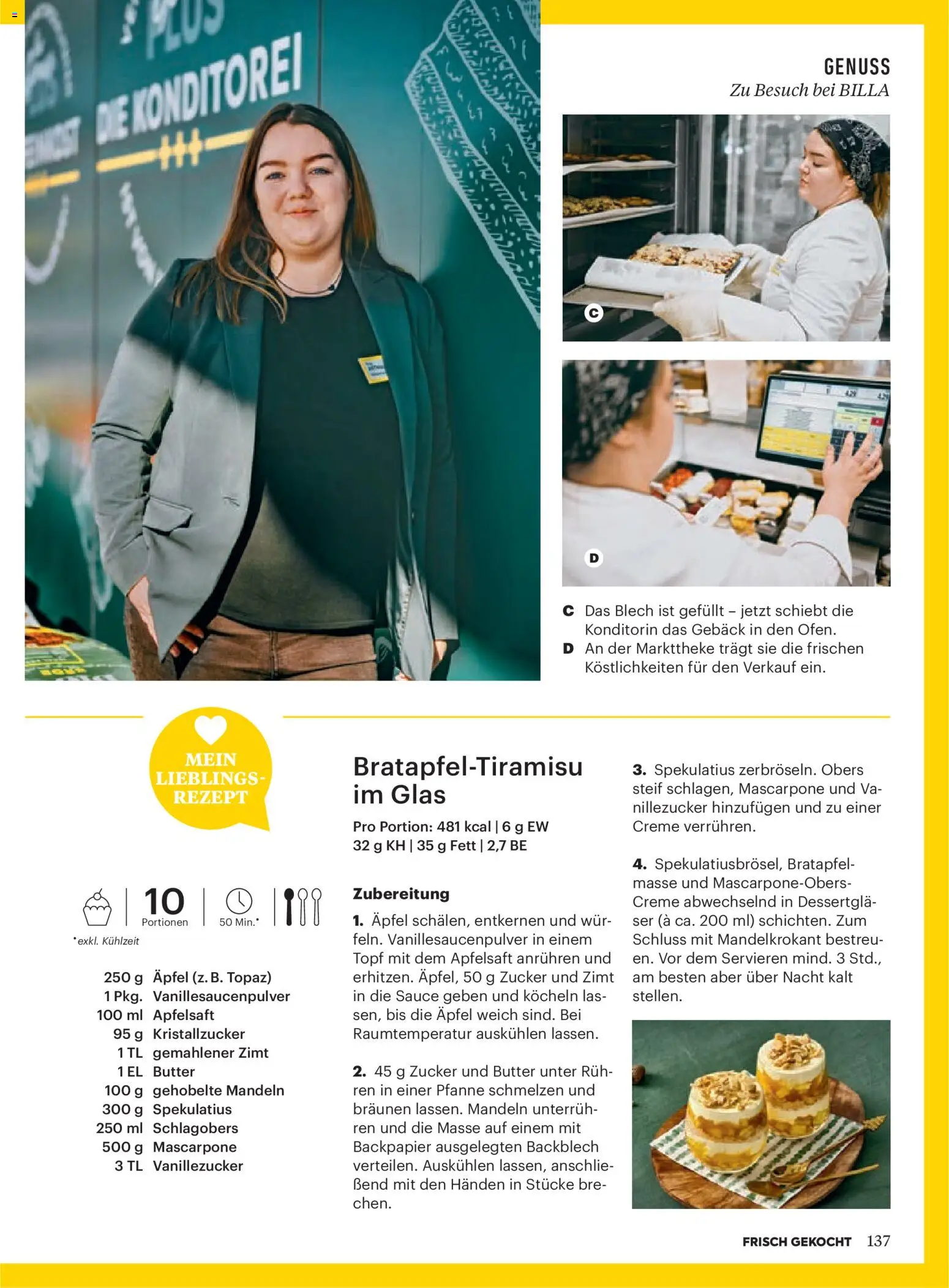 Billa  Frisch Gekocht gültig ab 01.12.2025 | Seite: 137 | Produkte: Zucker, Planche de surf, Creme, Äpfel