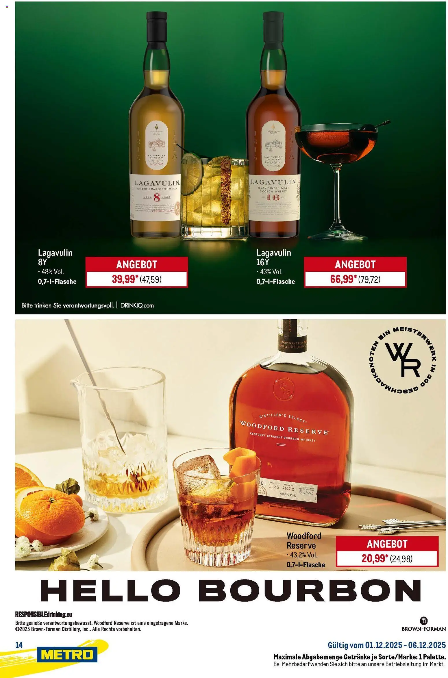 Metro Starke Marken – gültig ab 01.12.2025 | Seite: 14 | Produkte: Whisky, Bourbon, Whiskey