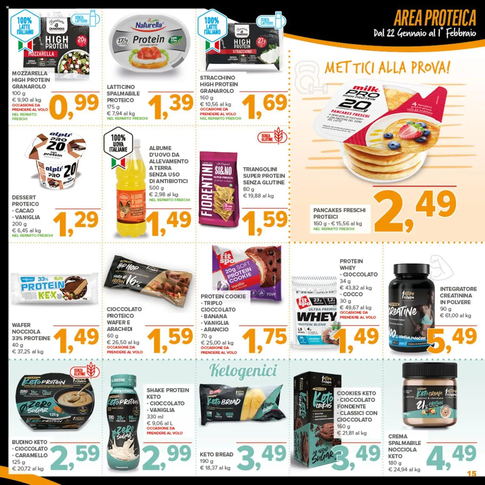 Volantino Todis del 22.01.2026 | Pagina: 15 | Prodotti: Mozzarella, Latte, Arachidi, Terra