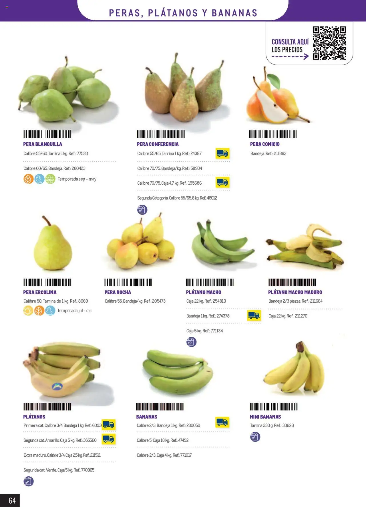 Makro catálogo │ válido desde el 01.01.2025 | Página: 64 | Productos: Bananas, Bandeja, Caja