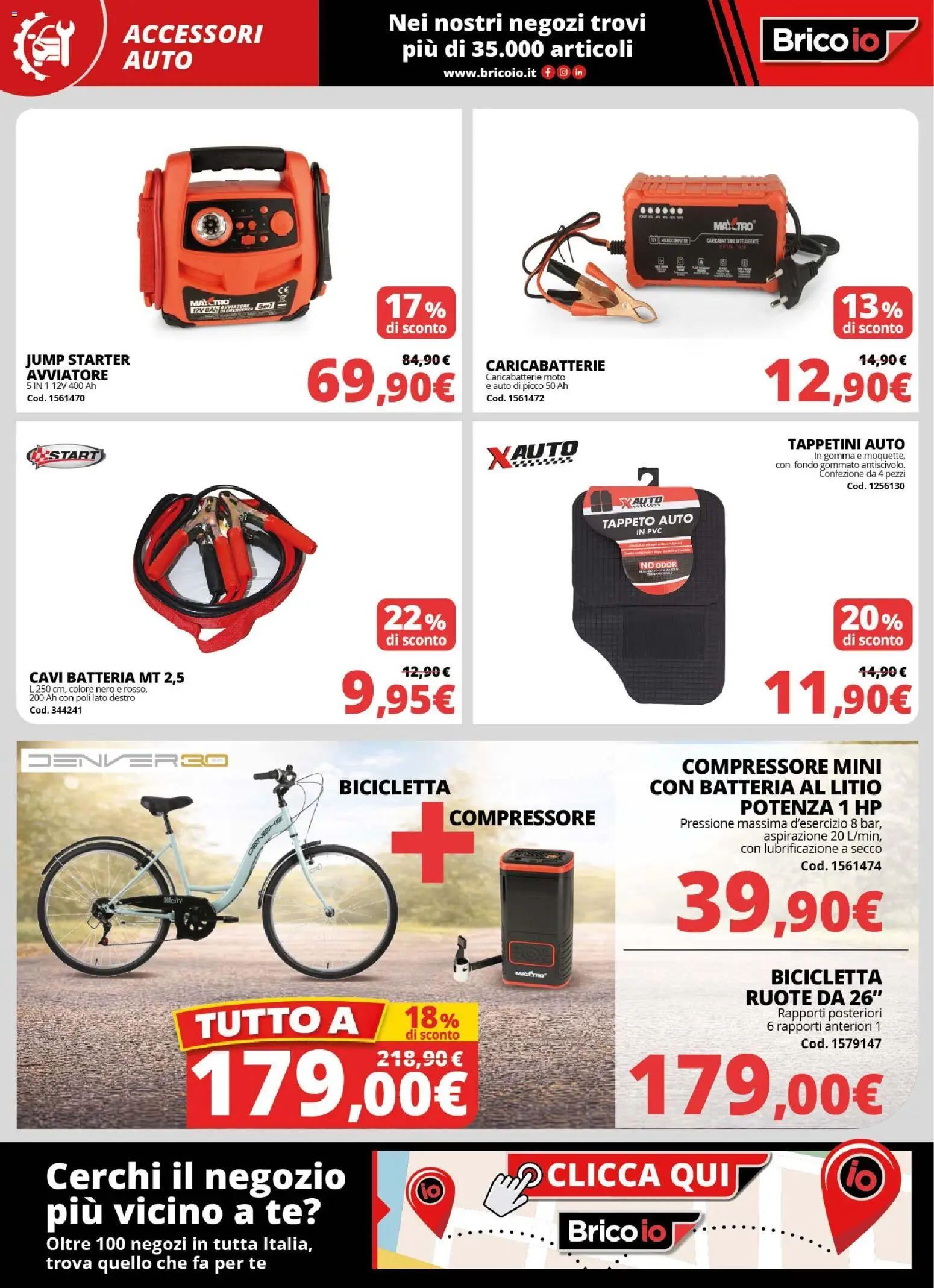 Volantino Brico io del 05.03.2026 | Pagina: 20 | Prodotti: Bicicletta, Tè, Batteria, Tappeto