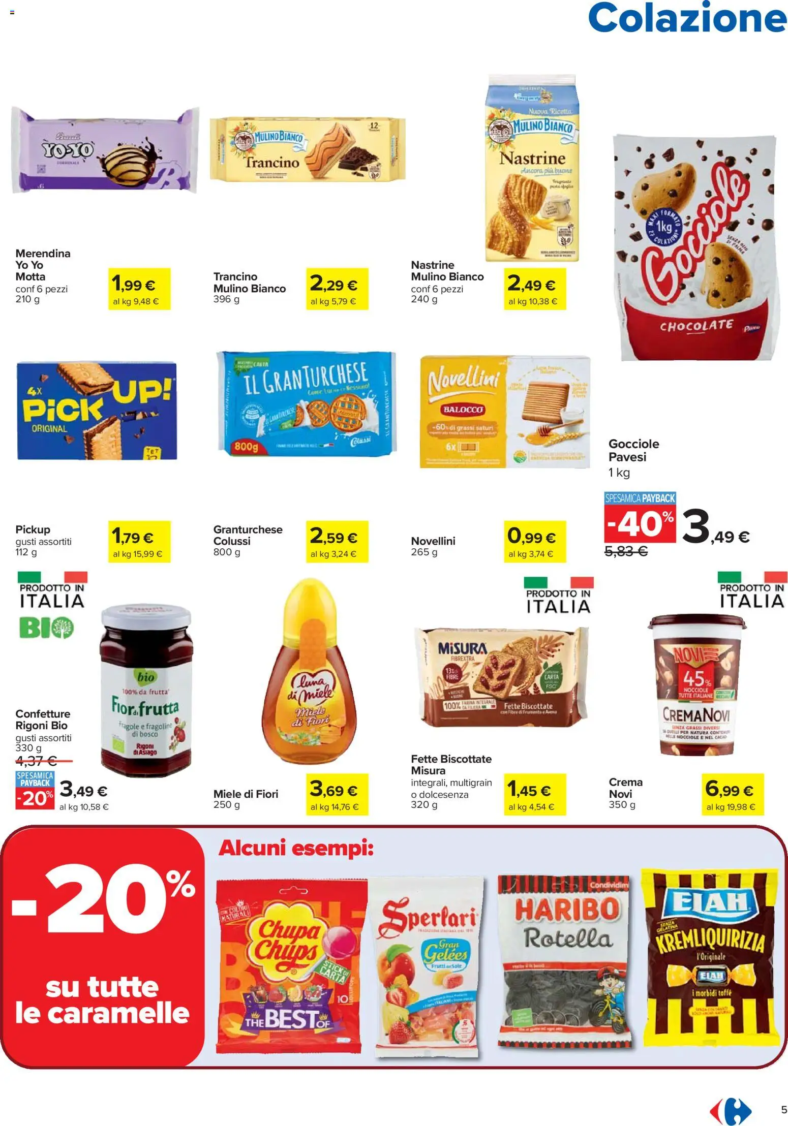 Volantino Carrefour del 27.12.2025 | Pagina: 5 | Prodotti: Farina, Nocciole, The, Miele