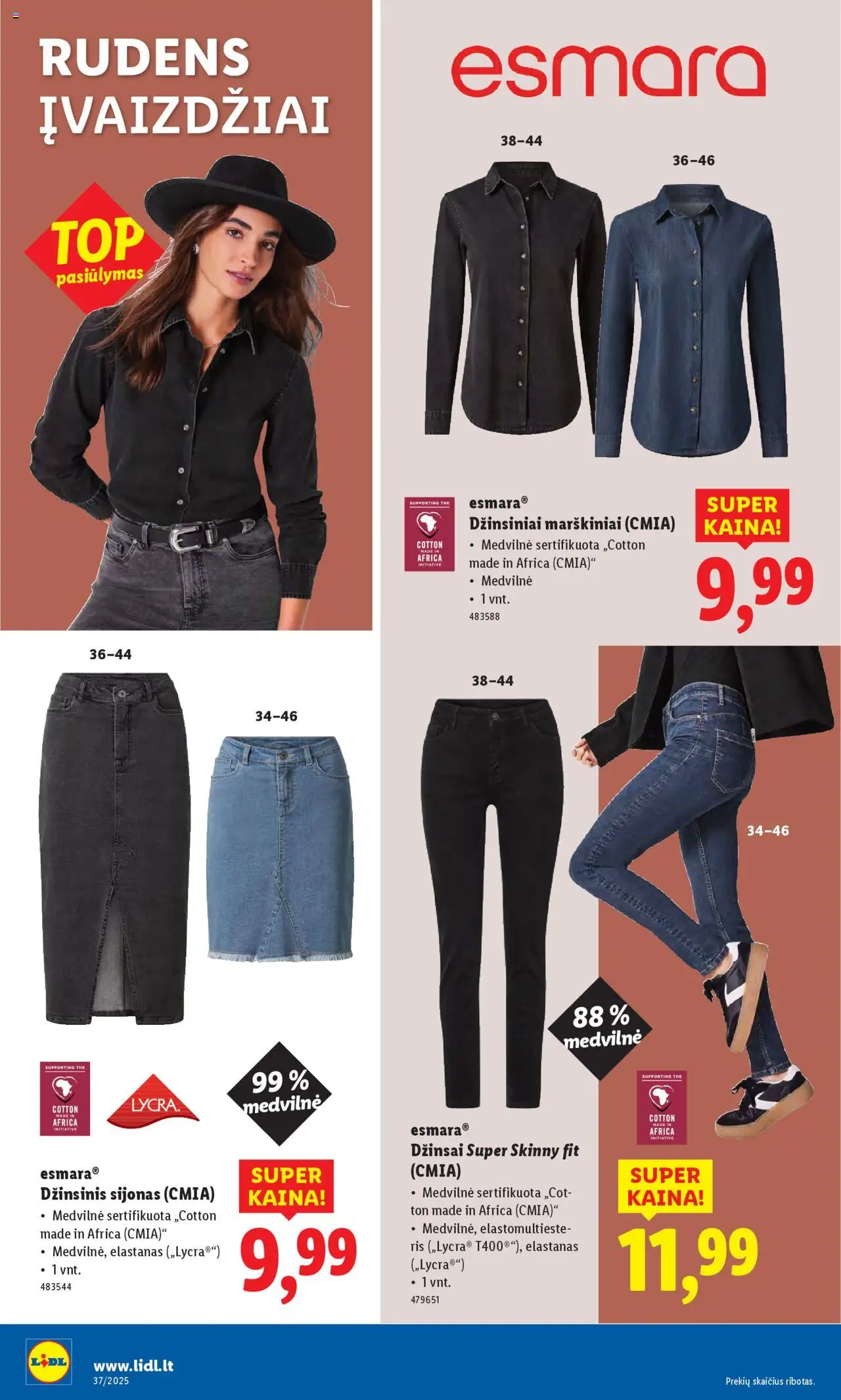 LIDL akcijos nuo 08.09.2025 | Puslapis: 4 | Prekių: Džinsai, Sijonas, Marškiniai