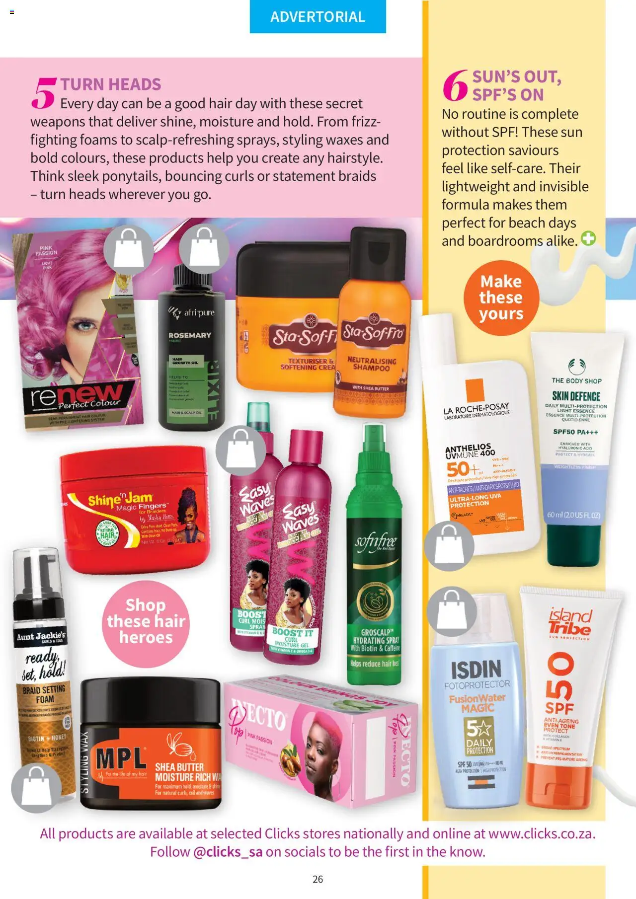 New Clicks catalogue – valid from 01.10.2025 | Page: 26 | Products: Braids, Wax, Oil, Foam