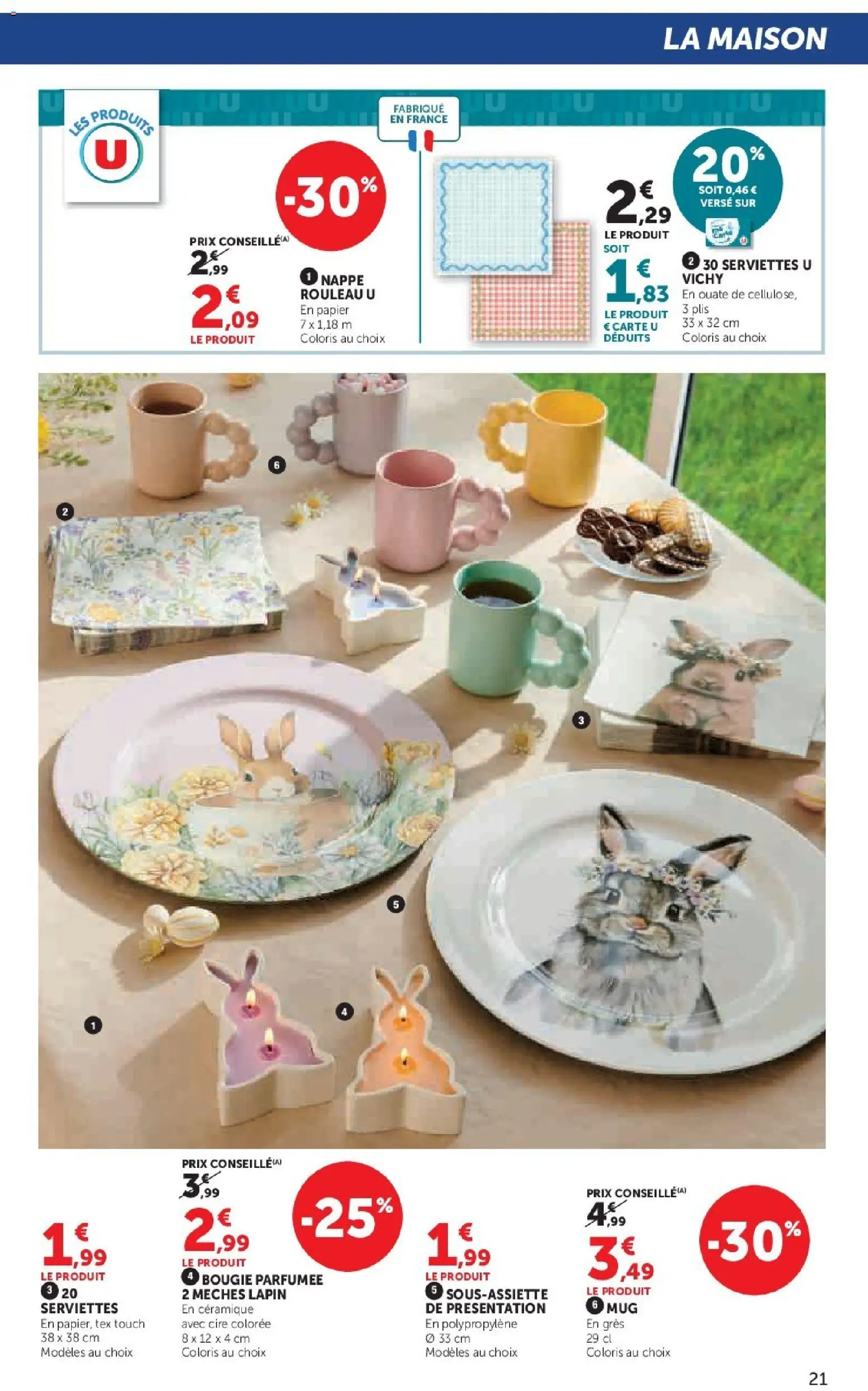 {H1} | Page: 21 | Produits: Cire, Lapin, Rouleau, Nappe