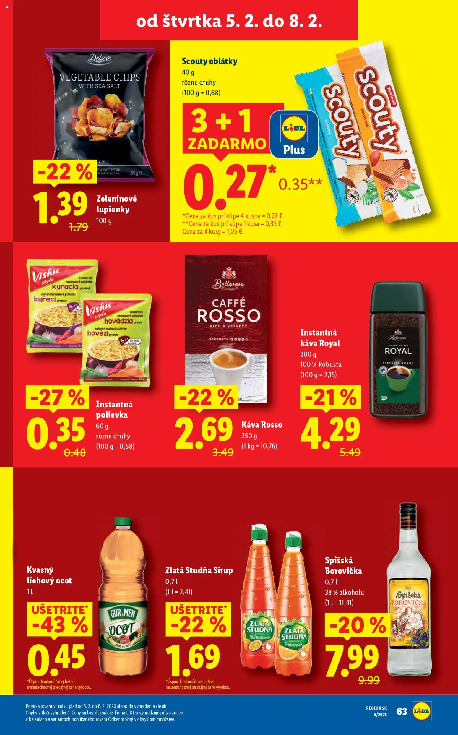 Nové Lidl akcie – leták je platný od 05.02.2026 | Strana: 29 | Produkty: Káva, Borovička, Ocot
