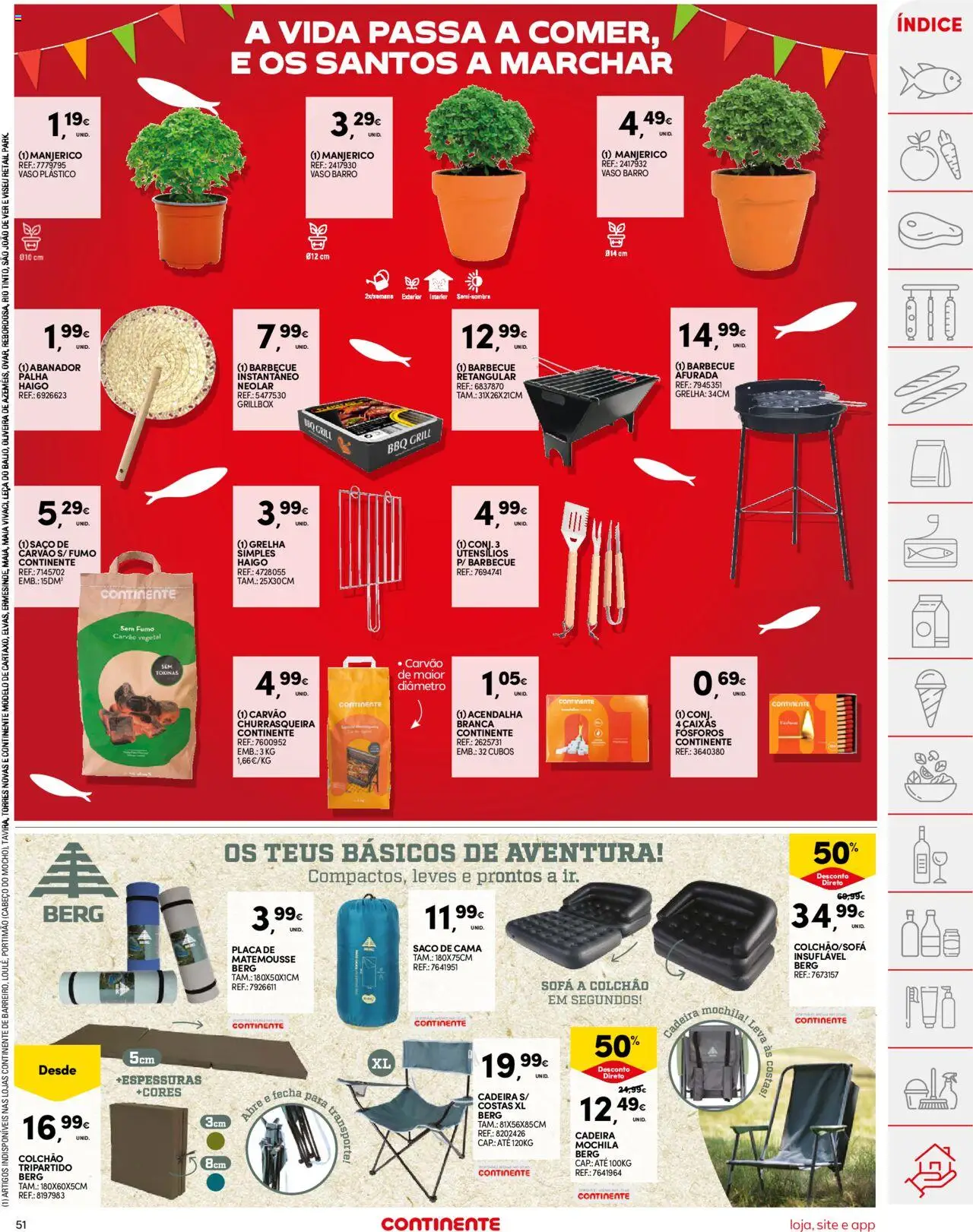 Continente folheto │ válido de 03.06.2025 | Página: 51 | Produtos: Mochila, Fósforos, Cama, Vaso