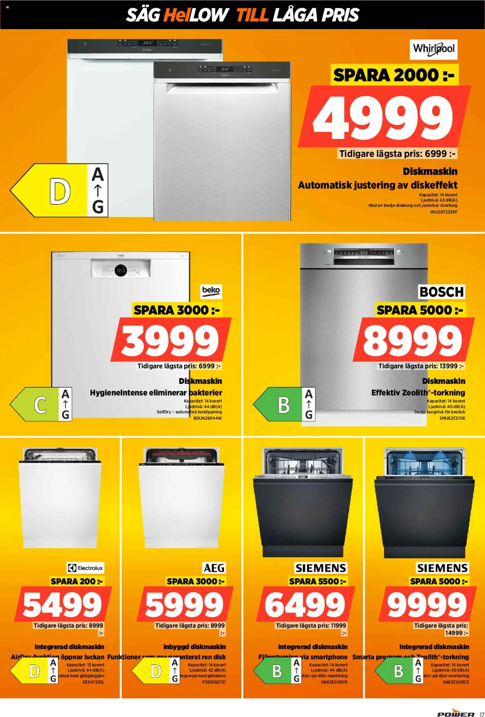 Power reklamblad aktuell från 02.03.2026 | Sida: 17 | Produkter: Diskmaskin, Såg, Kuvert, Smartphone