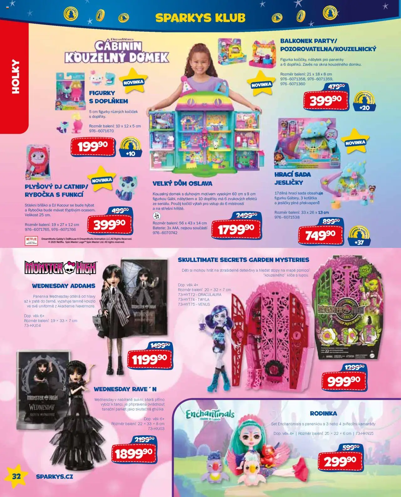 Sparkys katalog léto 2025 od 01.01.2025 | Strana: 32 | Produkty: Závěs, Monster, Figurky, Baterie