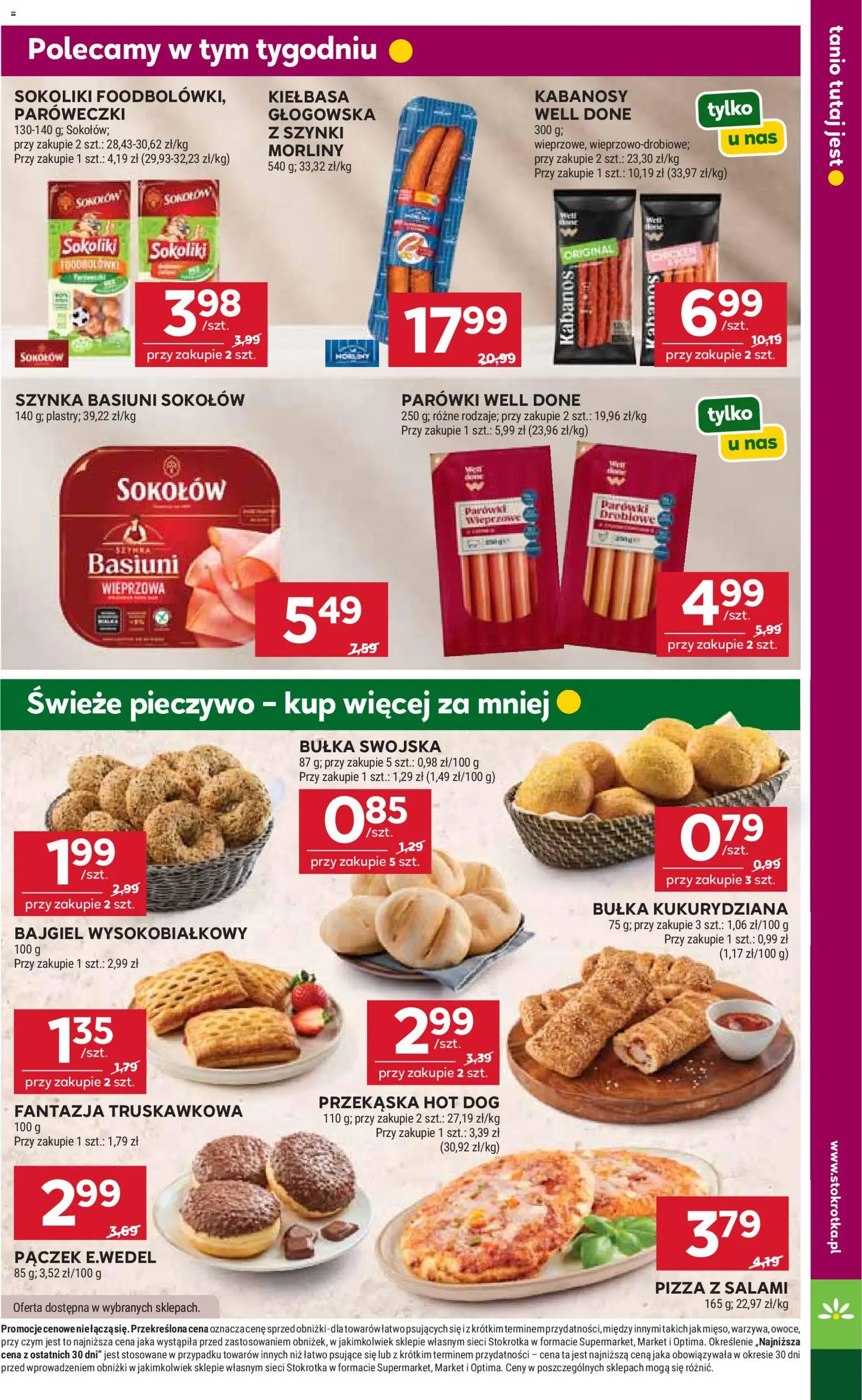 Stokrotka gazetka od 16.04.2026 | Strona: 19 | Produkty: Pieczywo, Parówki, Szynka, Pizza