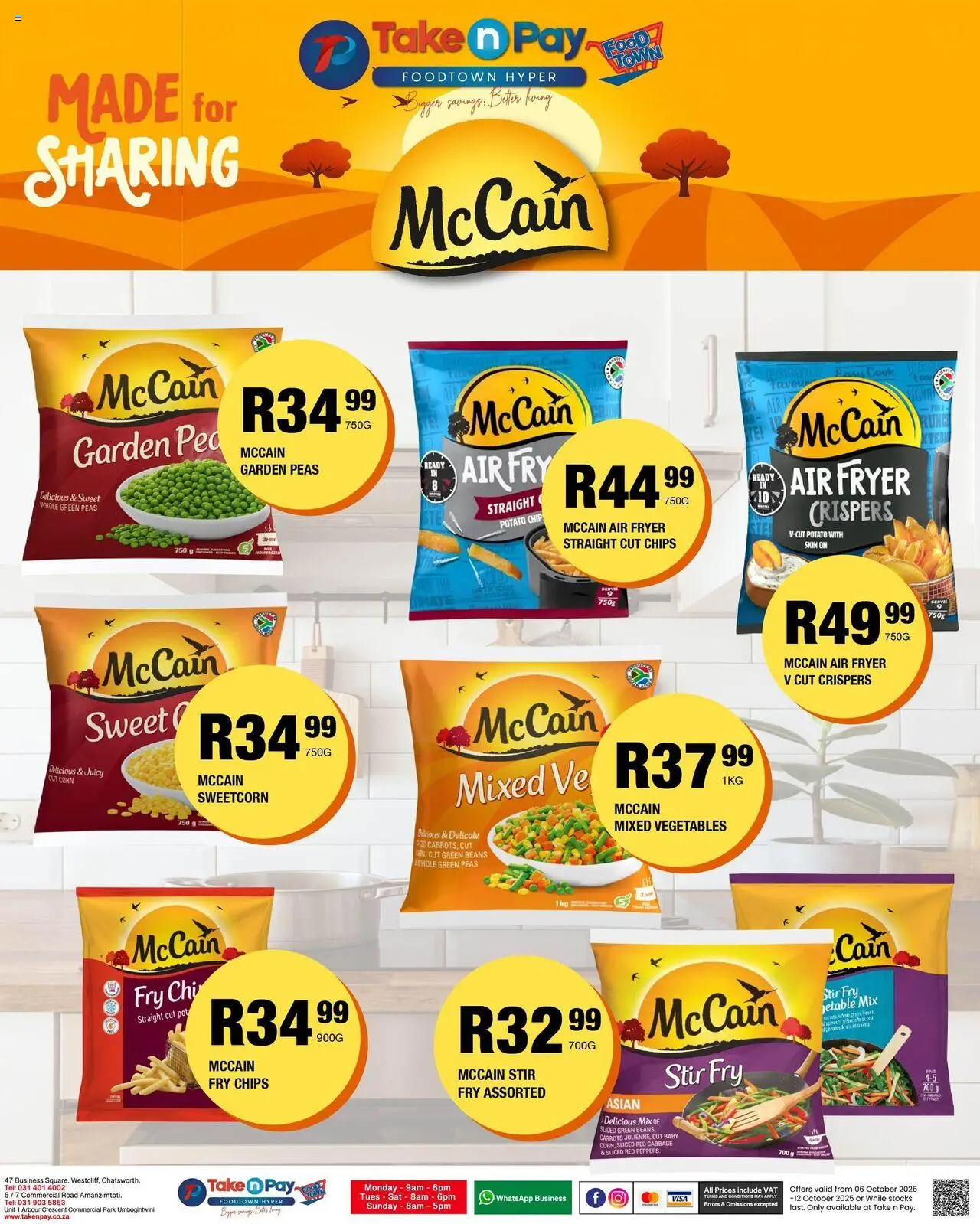 New Take n Pay catalogue – valid from 06.10.2025 | Page: 6 | Products: Beans, Fryer, Chips, Carrots