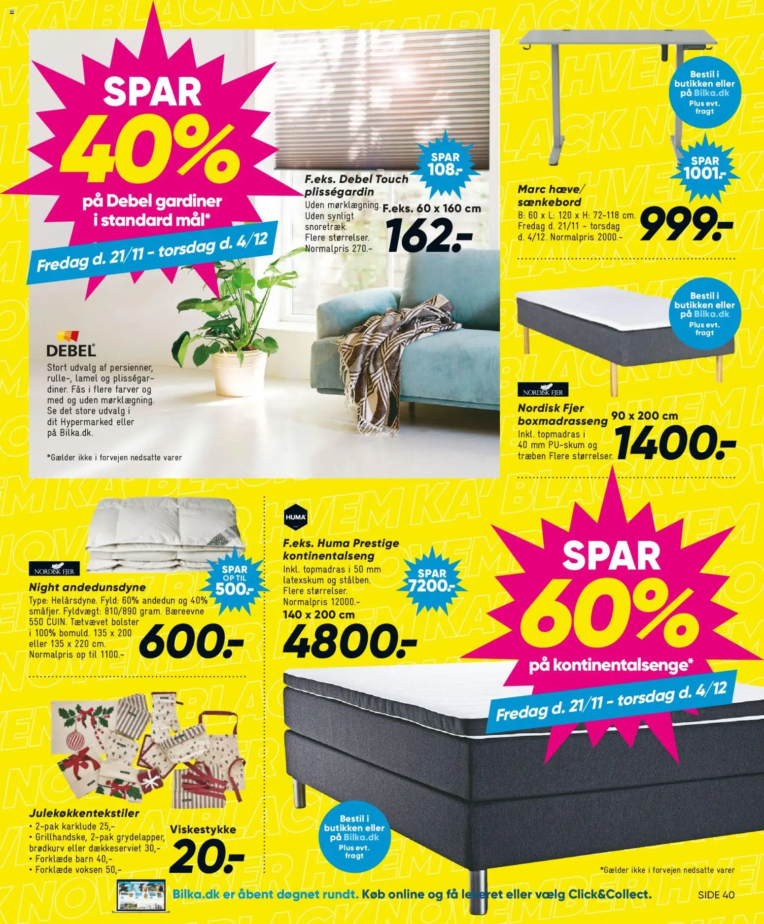 Bilka tilbudsavis – gyldig fra 21.11.2025 | Side: 40 | Produkter: Gardiner, Plisségardin
