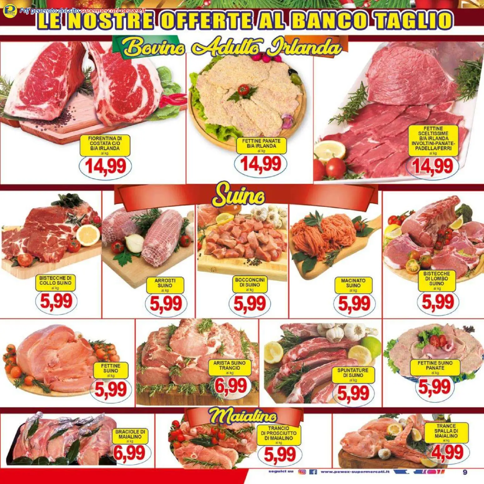 Volantino Pewex del 16.12.2025 | Pagina: 9 | Prodotti: Bovino, Suino, Prosciutto, Macinato