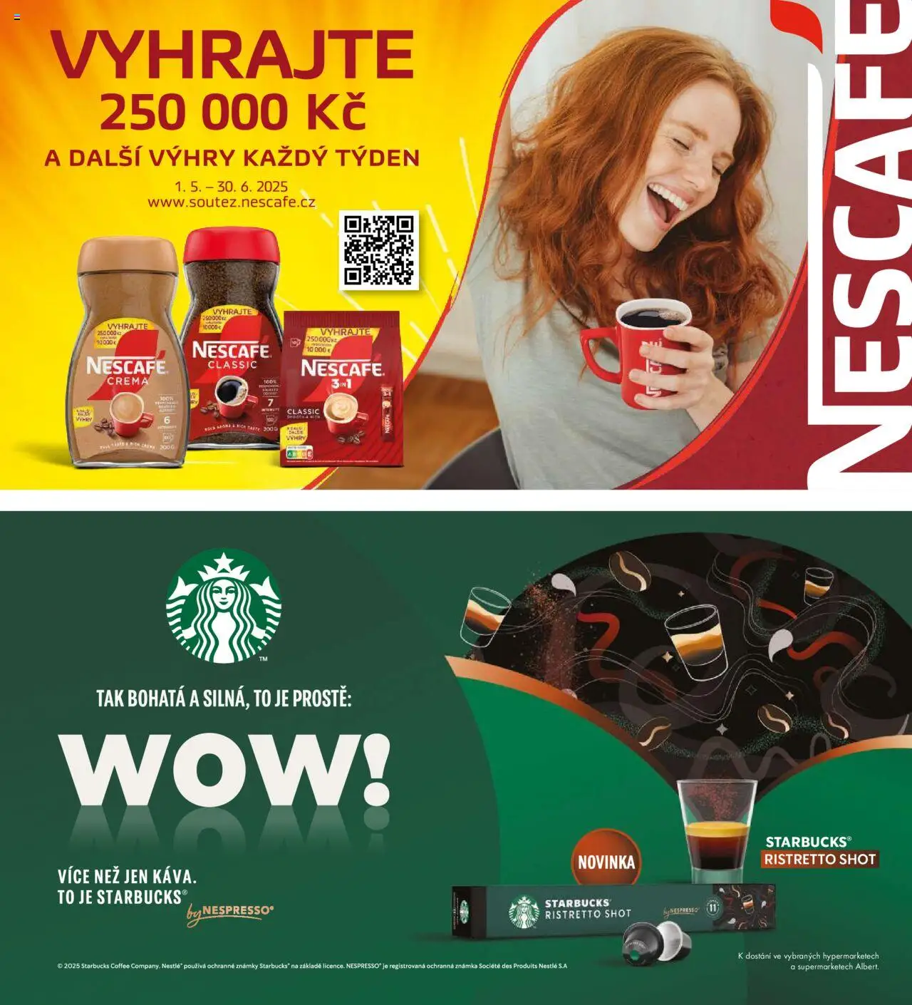 Albert magazín od 01.06.2025 | Strana: 54 | Produkty: Starbucks, Známky, Nescafe Crema, Nespresso