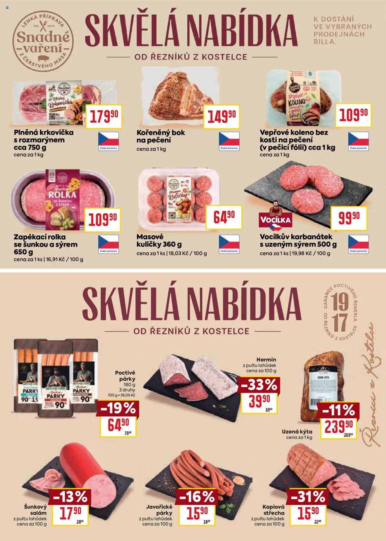 Billa leták - Partneři od 13.08.2025 | Strana: 5 | Produkty: Vepřové koleno, Párky, Kýta, Kuličky