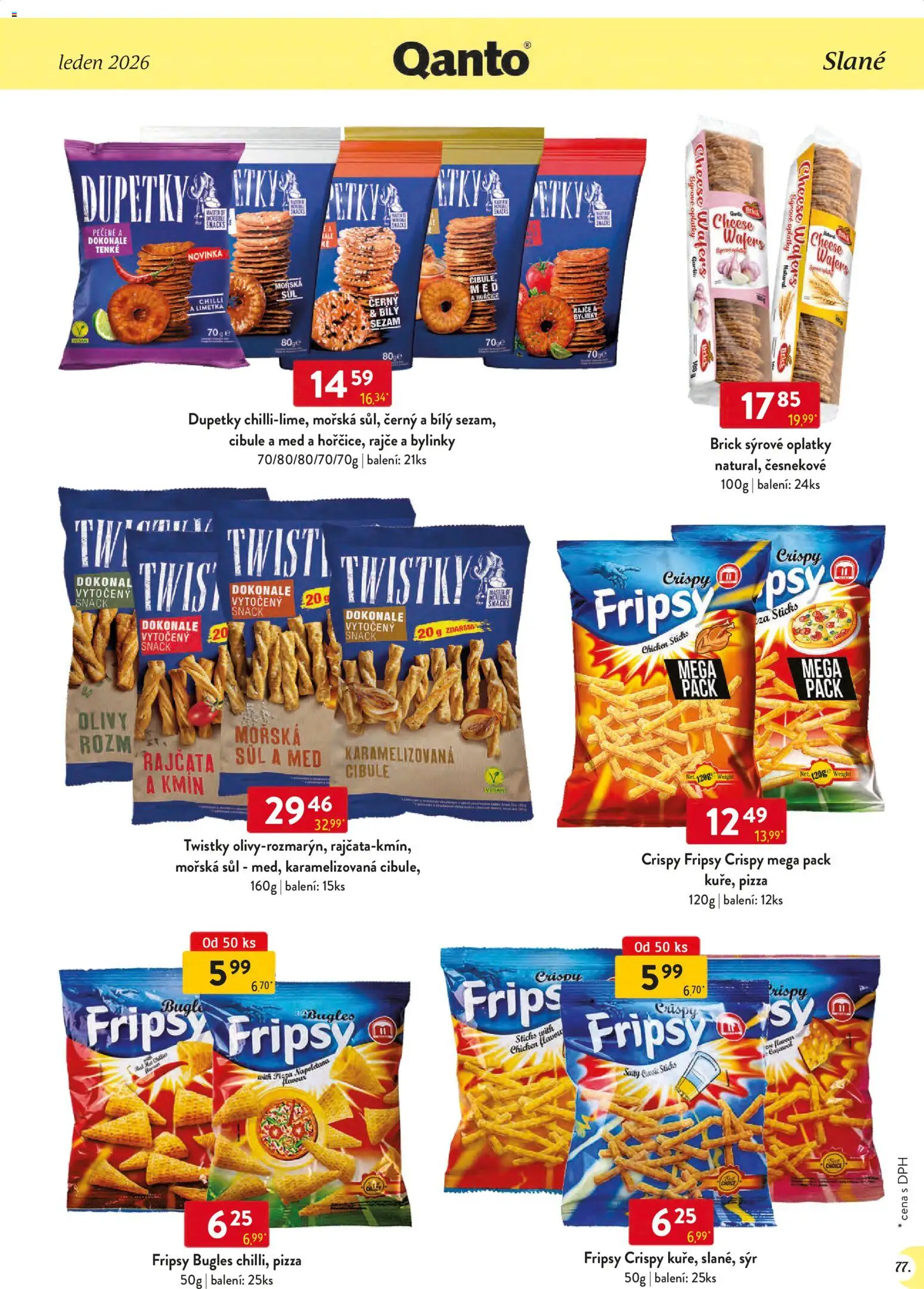 Astur & Qanto leták - Velkoobchod 01/2026 od 01.01.2026 | Strana: 77 | Produkty: Med, Dupetky, Olivy, Oplatky