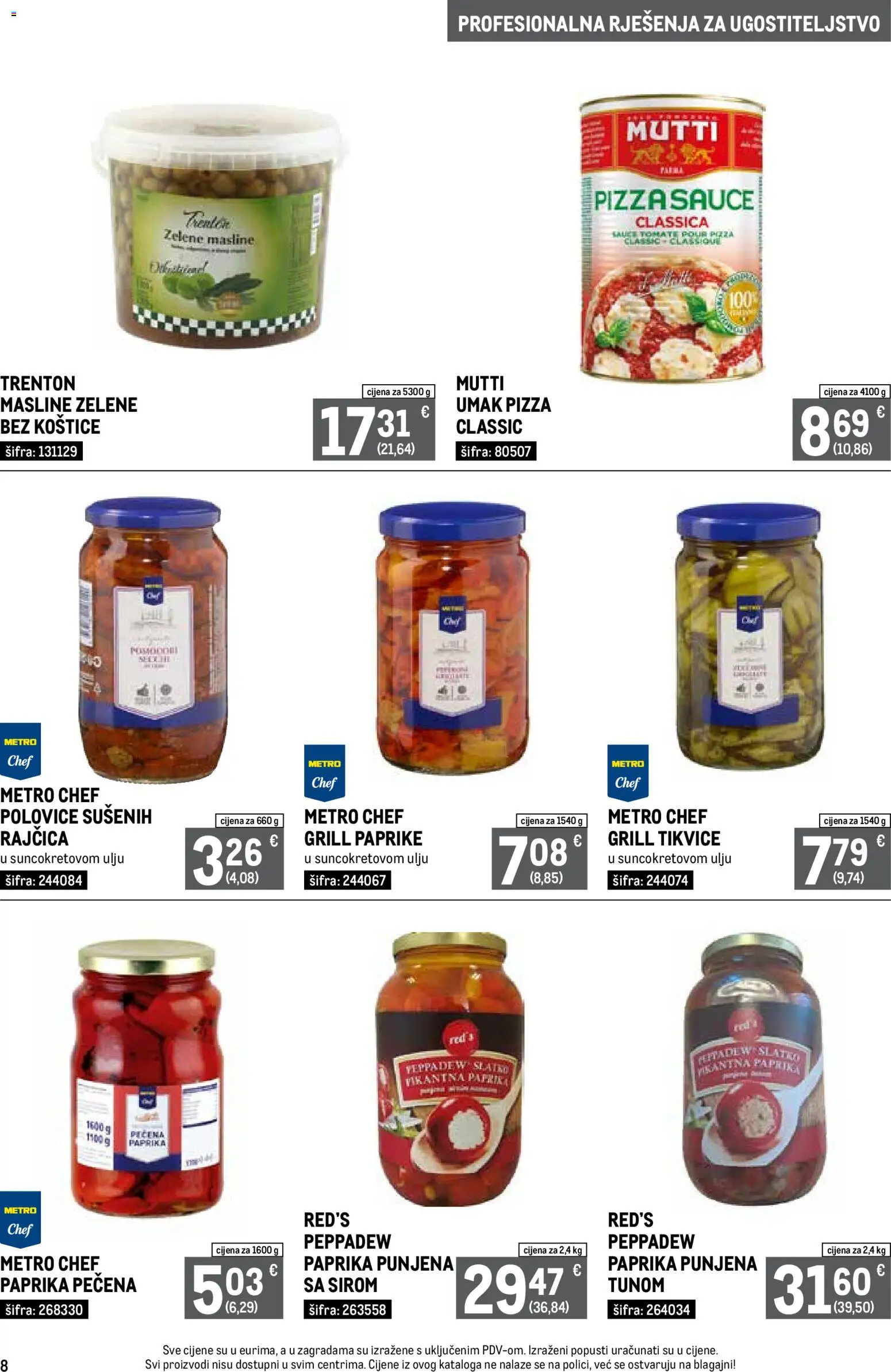 Metro katalog | vrijedi od 01.04.2026 | Stranica: 8 | Proizvodi: Pizza, Tikvice, Paprika, Rajčica