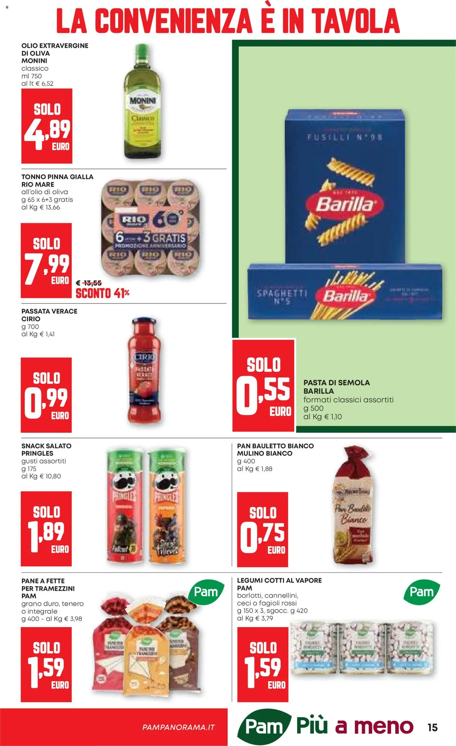 Volantino PAM del 26.03.2026 | Pagina: 15 | Prodotti: Legumi, Fagioli, Pasta, Tonno