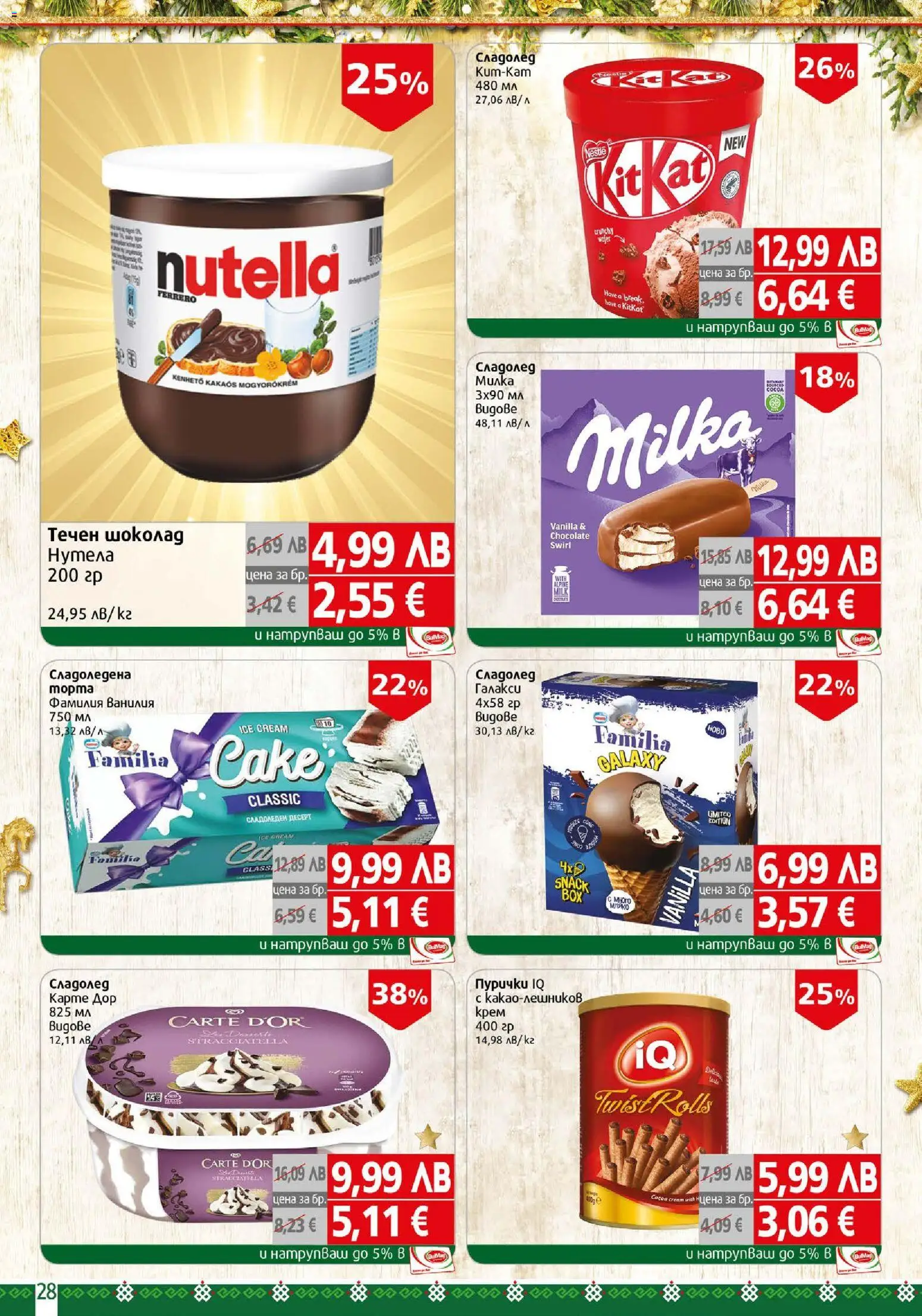 {H1} | Страница: 28 | Продукти: Крем, Шоколад, Сладолед, Calvados