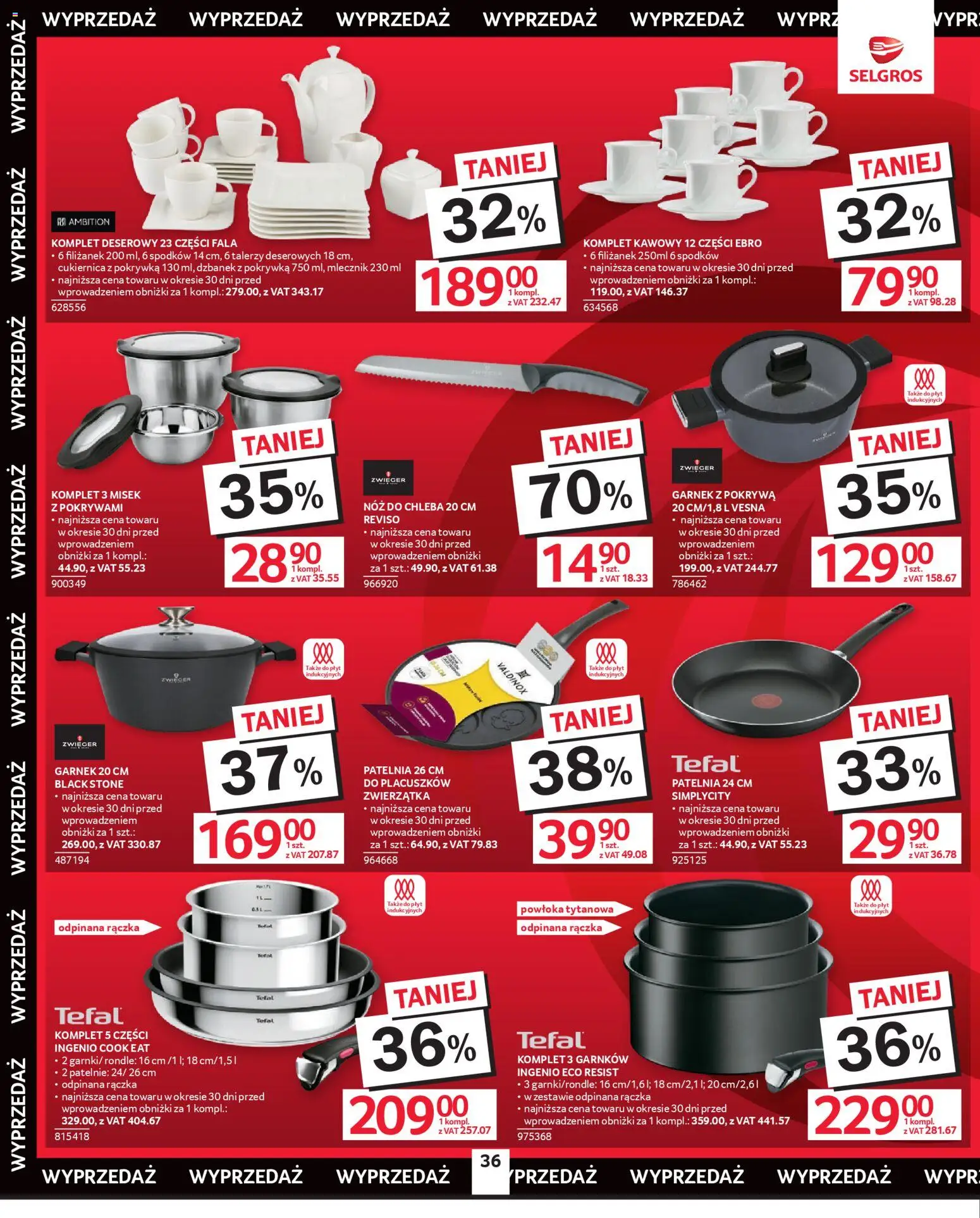 Selgros cash&carry gazetka - Oferta przemysłowa od 23.04.2026 | Strona: 38 | Produkty: Dzbanek, Garnek, Patelnie, Patelnia