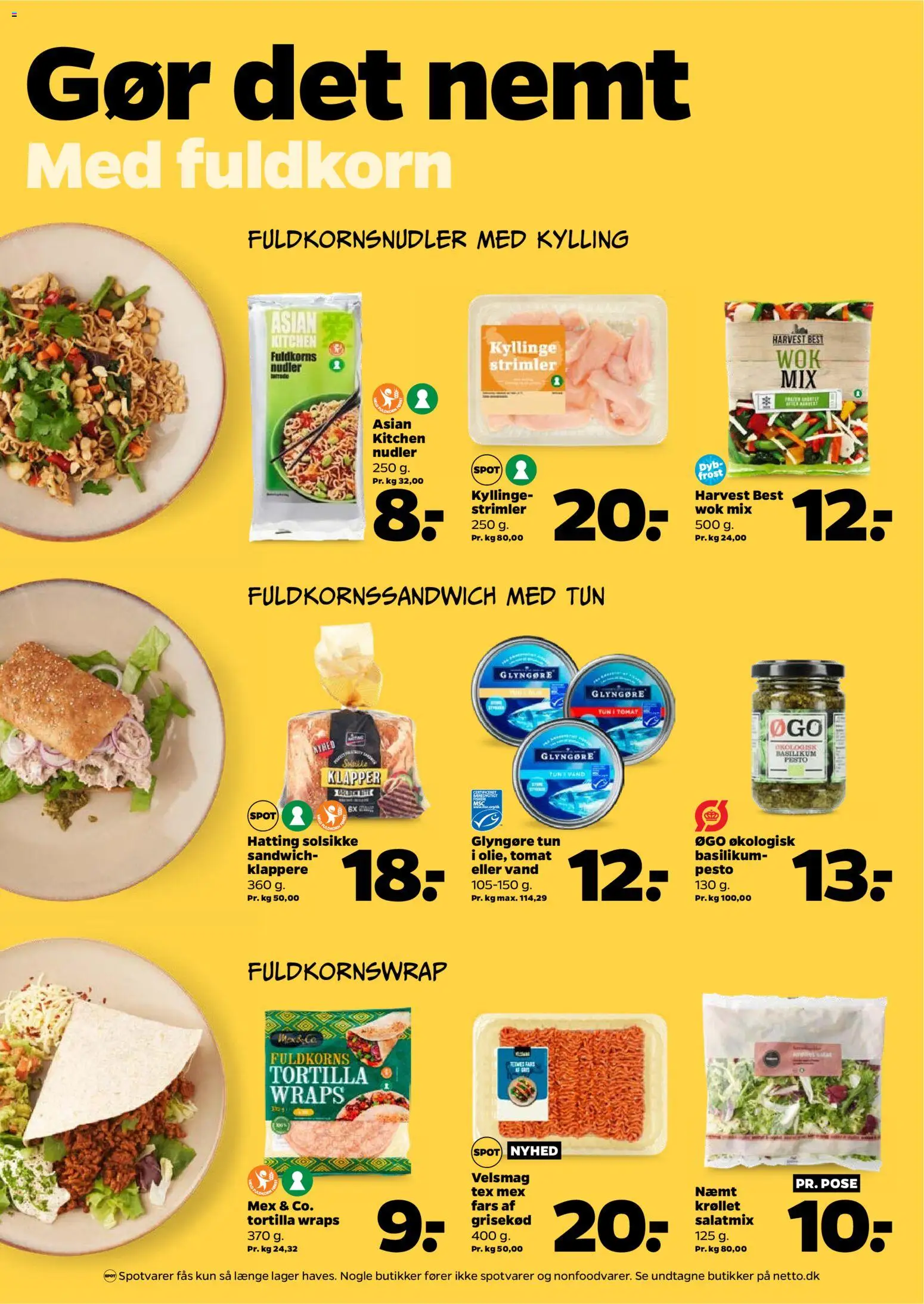 Netto tilbudsavis – gyldig fra 10.01.2026 | Side: 3 | Produkter: Nudler, Tun, Pesto, Basilikum