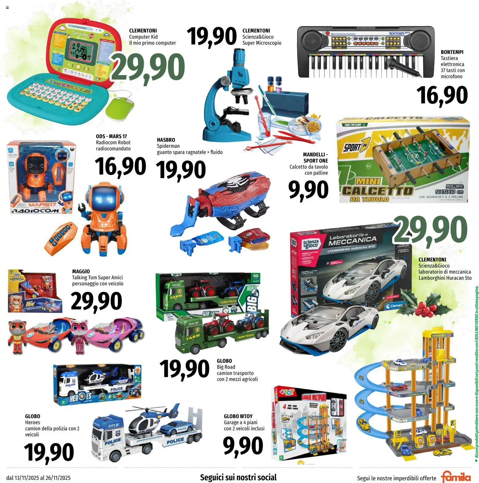 Volantino Famila del 13.11.2025 | Pagina: 29 | Prodotti: Computer, Tastiera, Robot, Tavolo