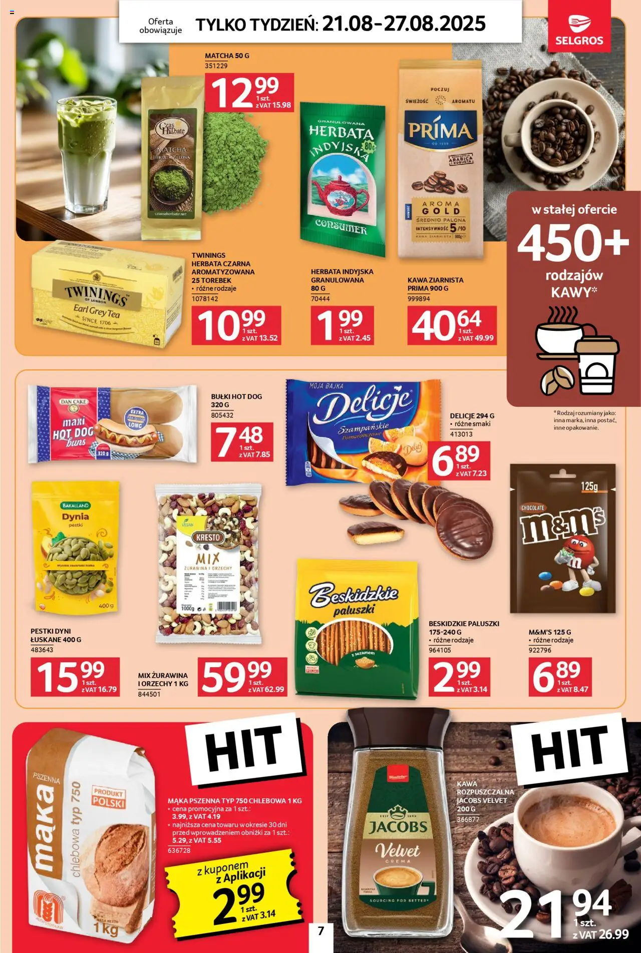 Selgros cash&carry Gazetka - Jeszcze więcej super promocji od 21.08.2025 | Strona: 7 | Produkty: Żurawina, Paluszki, Pestki dyni, Herbata