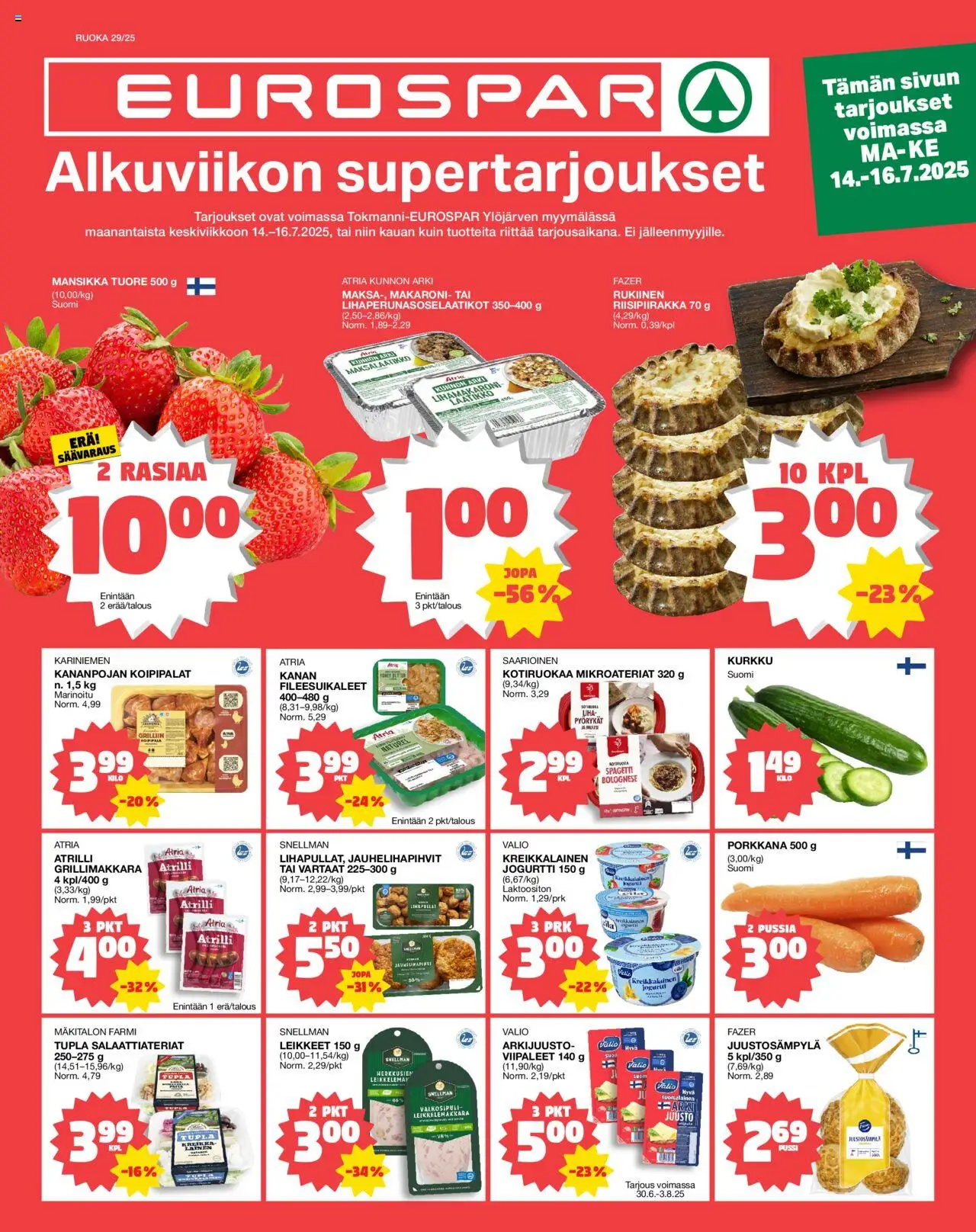  | Sivu: 1 | Tuotteet: Spagetti, Jogurtti, Kreikkalainen jogurtti, Porkkana