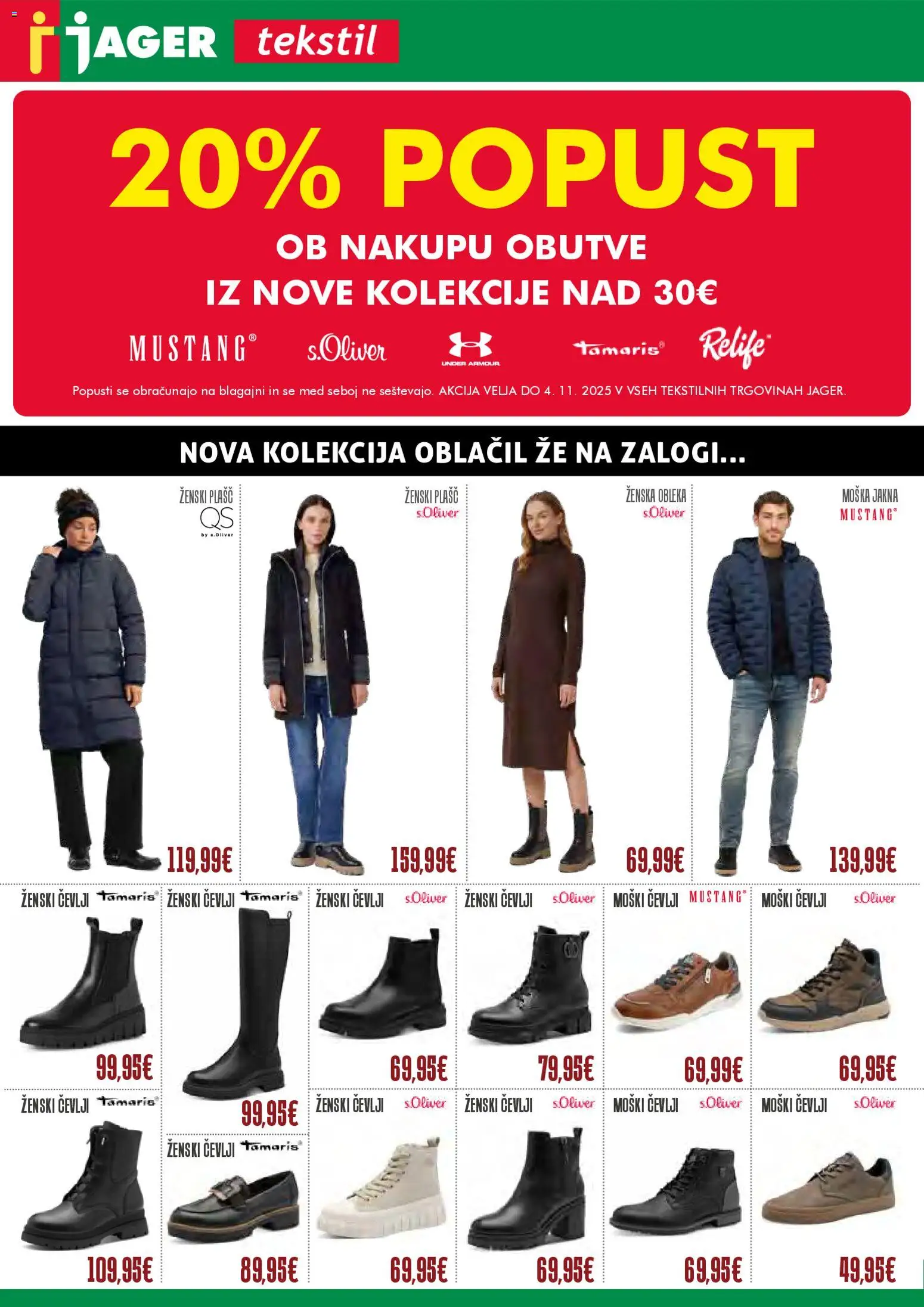 Novi Jager katalog ponudbe – veljaven od 05.11.2025 | Stran: 1 | Izdelki: Jakna, Plasc, Obleka, Cevlji