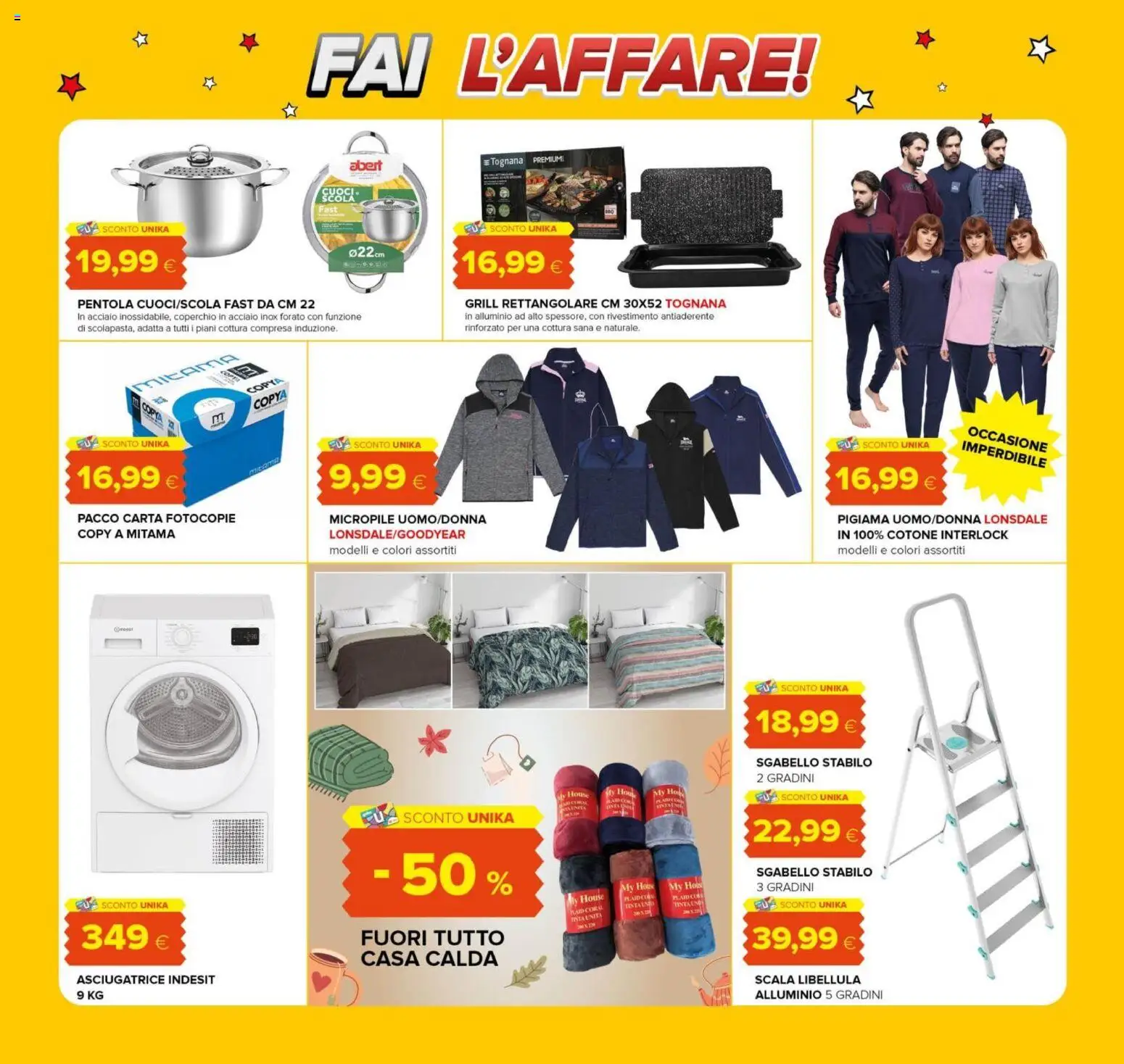 Volantino Oasi del 06.11.2025 | Pagina: 24 | Prodotti: Pigiama, Asciugatrice, Sgabello, Scala