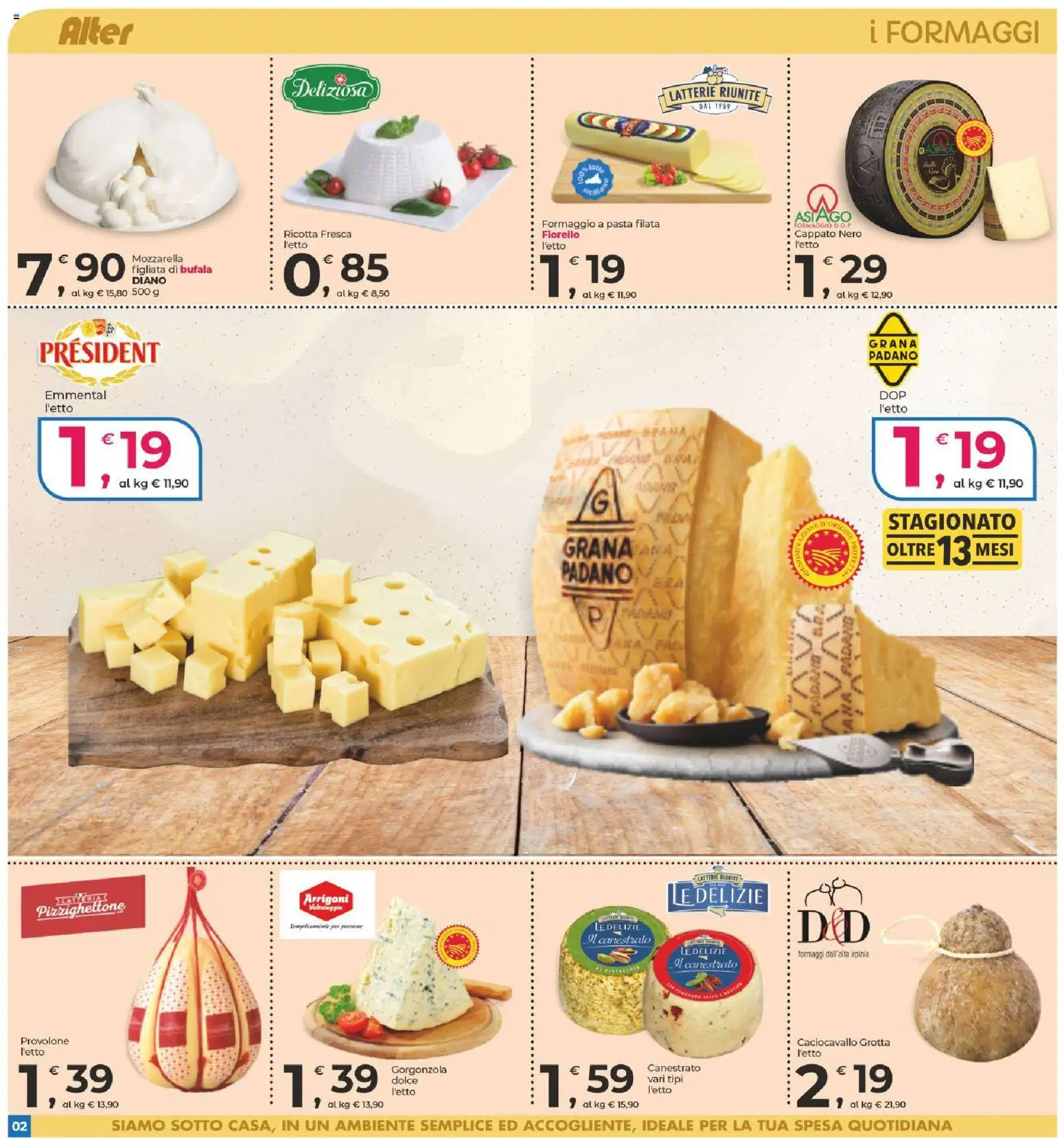 Volantino Alter Discount del 25.03.2026 | Pagina: 2 | Prodotti: Formaggio, Pasta, Ricotta, Gorgonzola