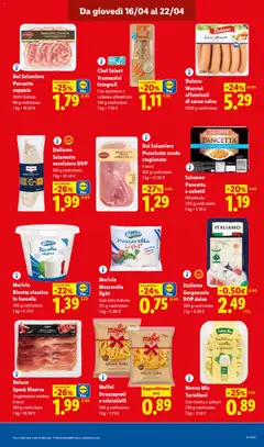 Anteprima del volantino Dal Salumiere Prosciutto crudo stagionato, 9 mesi, 100 g confezione valido a partire dal 16.04.2026 | Pagina: 9